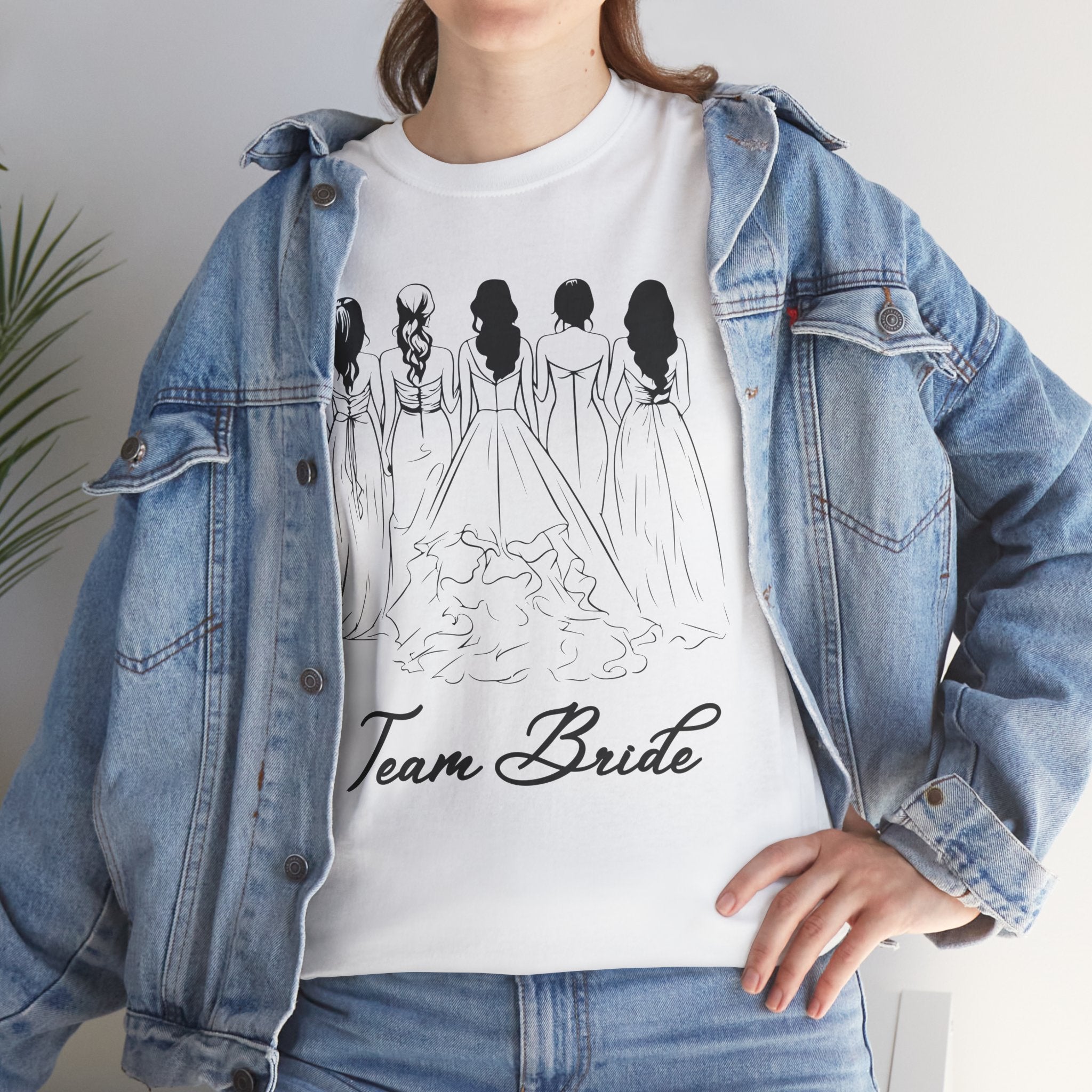 Team Bride Unisex Heavy Cotton Tee - Perfect for Weddings, Bridal Showers, Engagements, Bachelorette Parties, Group Celebrations