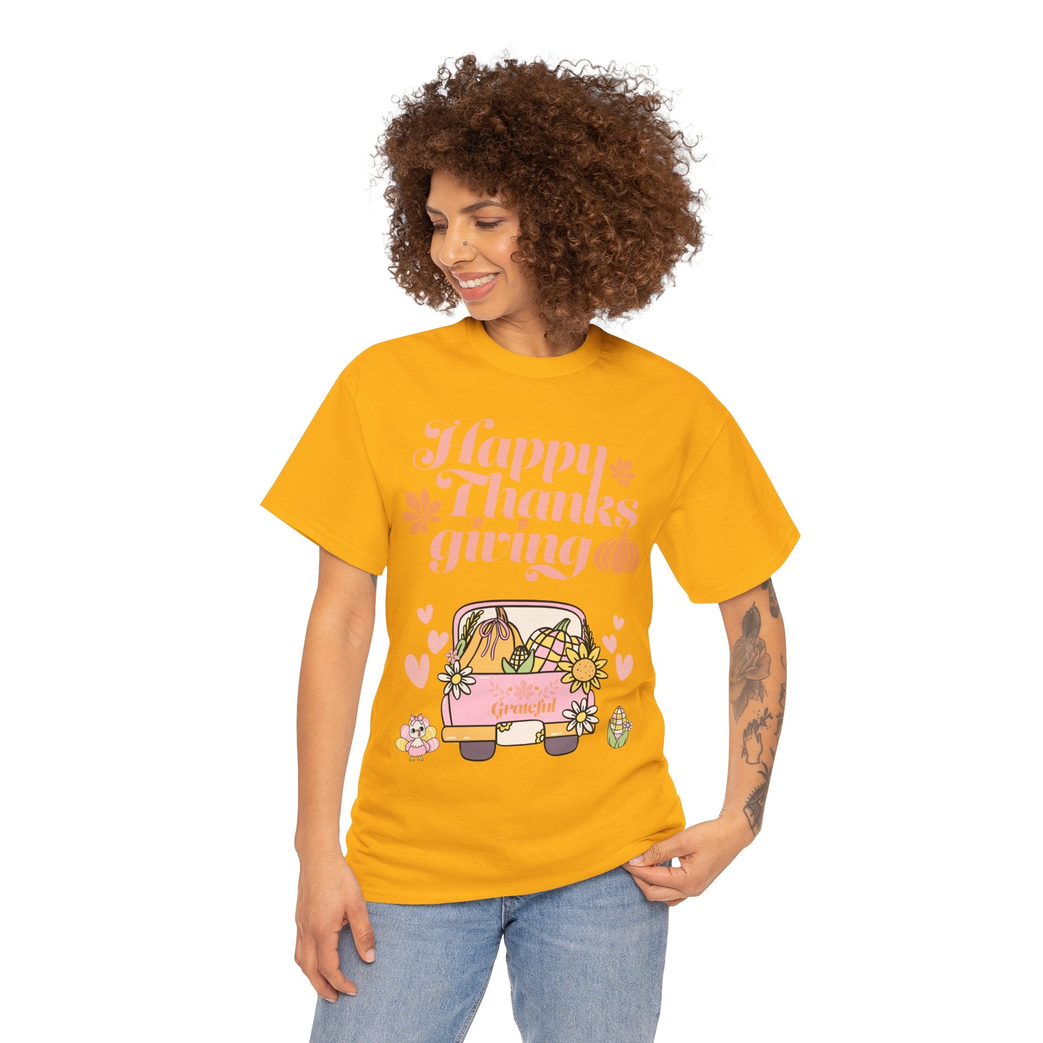 Happy Thanksgiving Unisex Tee | Cozy Autumn Shirt for Family Gatherings, Thanksgiving Celebration, Fall Fashion, Cute Gift Idea