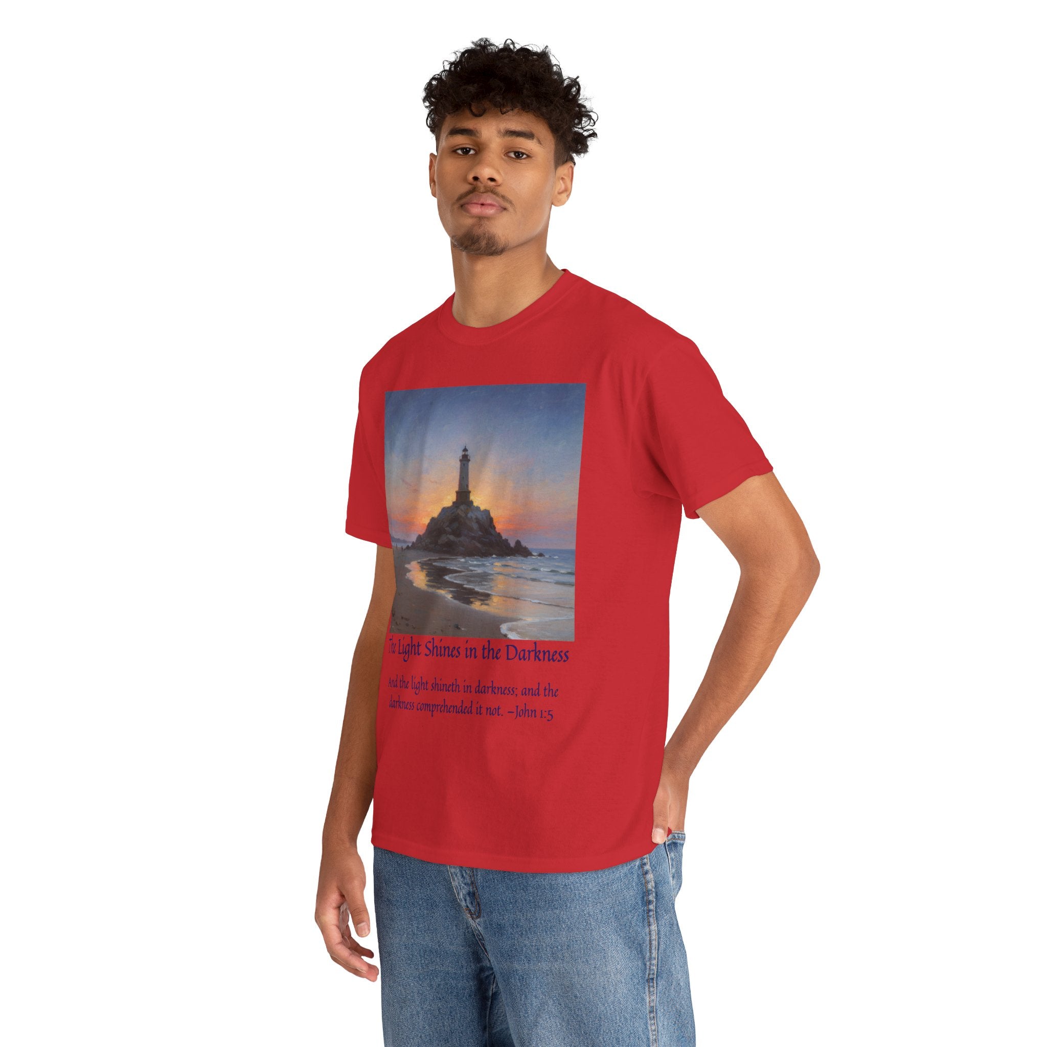 Light in Darkness Unisex Cotton Tee-inspired by Monet, Inspirational Shirt, Bible Verse Tee, Faith-Based Apparel, Perfect Gift for All Occasions