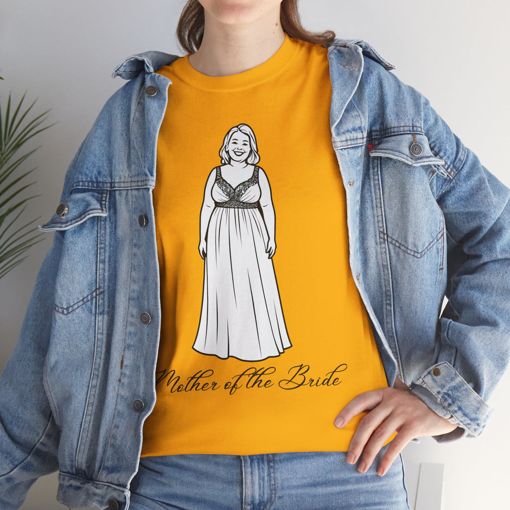 Mother of the Bride Tee, Plus Size Wedding Shirt, Unisex Cotton T-Shirt, Bridal Party Gift, Fun Wedding Day Apparel