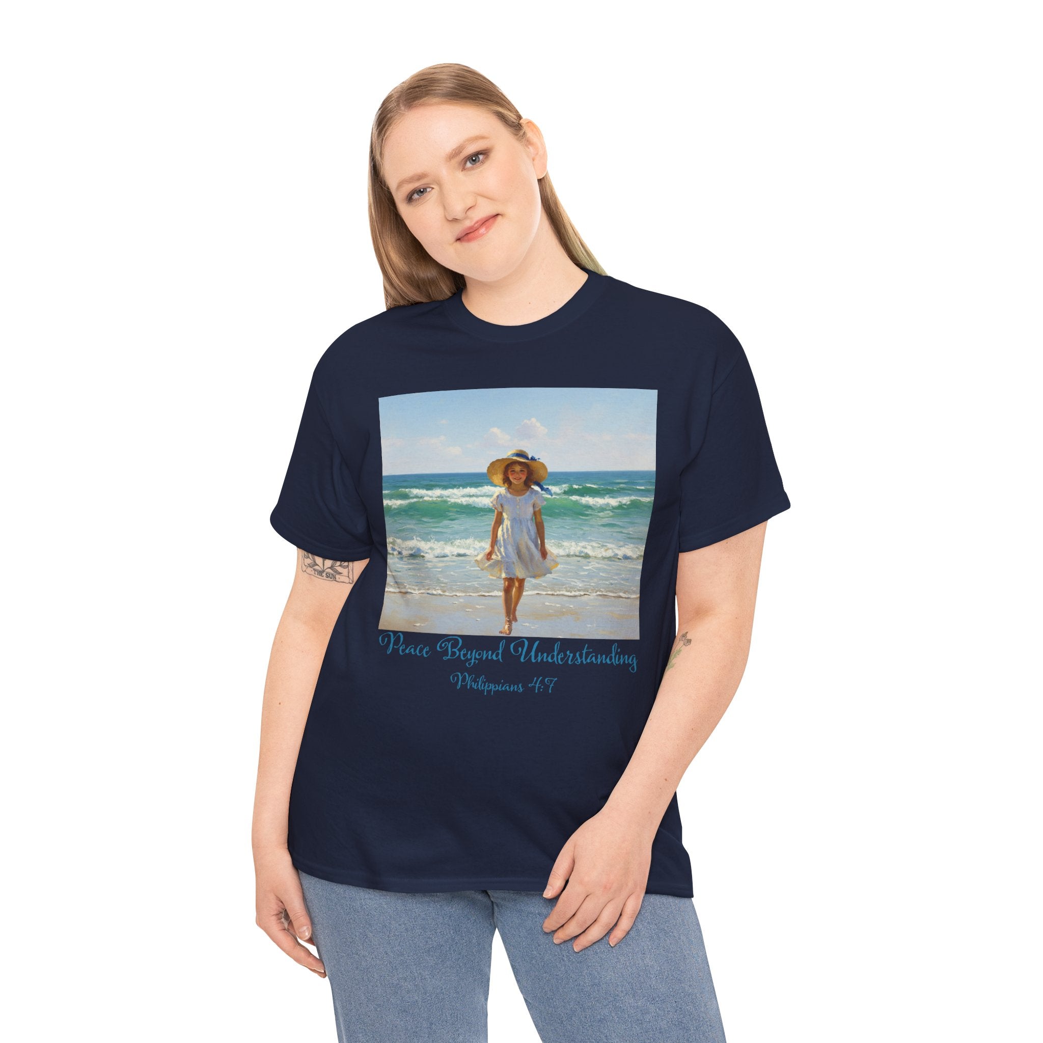 Serene Beach Vibes Tee for Summer Days, Top for Women, Casual Wear, Gifts for Beach Lovers, Vacay Essentials