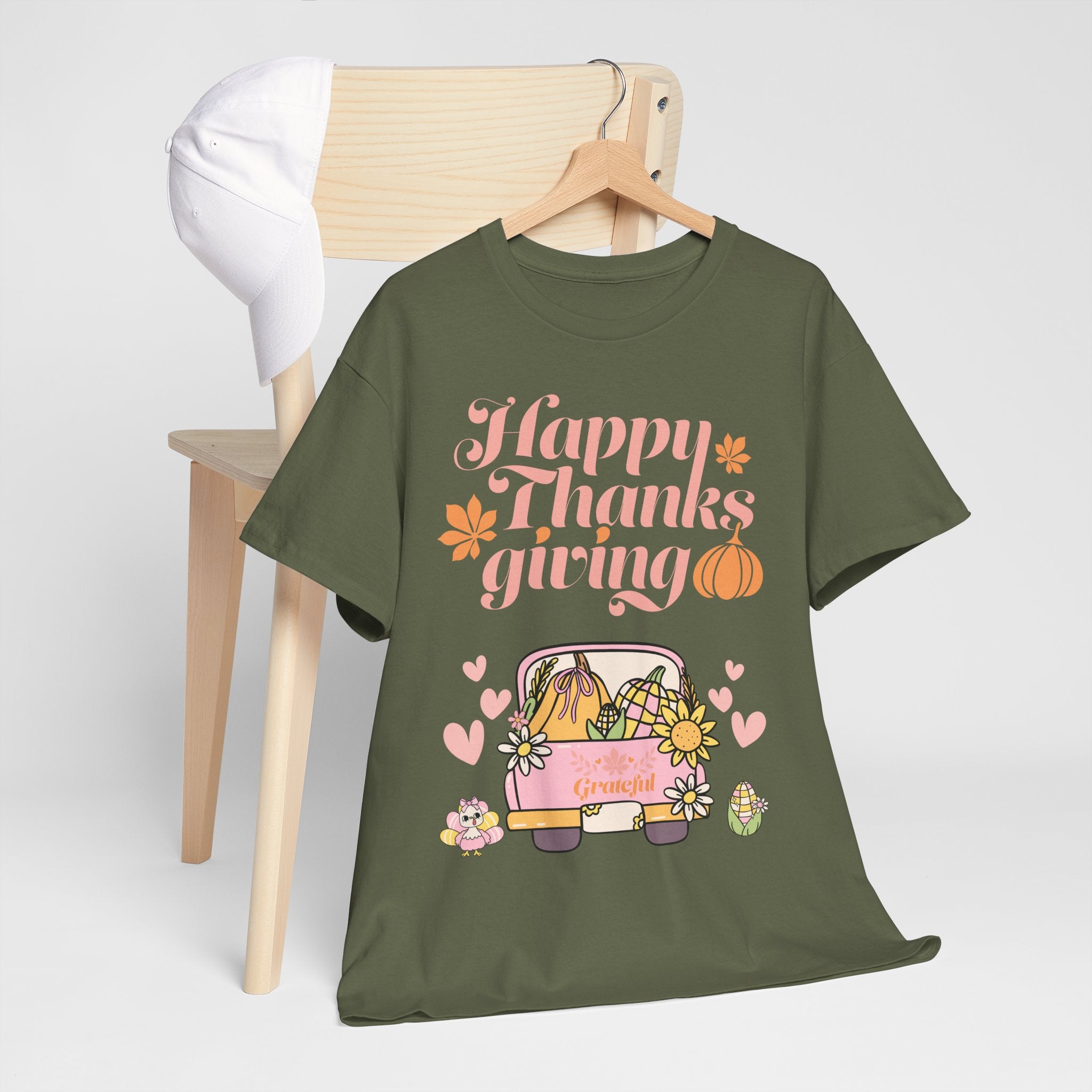 Happy Thanksgiving Unisex Tee | Cozy Autumn Shirt for Family Gatherings, Thanksgiving Celebration, Fall Fashion, Cute Gift Idea