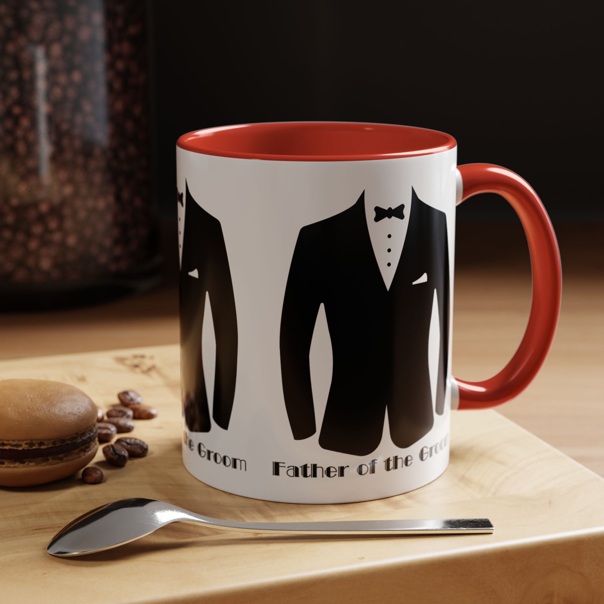 Father of the Groom Accent Coffee Mug 11/15 oz- Perfect Groomsmen Gift, Wedding Keepsake, Stylish Drinkware, Unique Wedding Favor