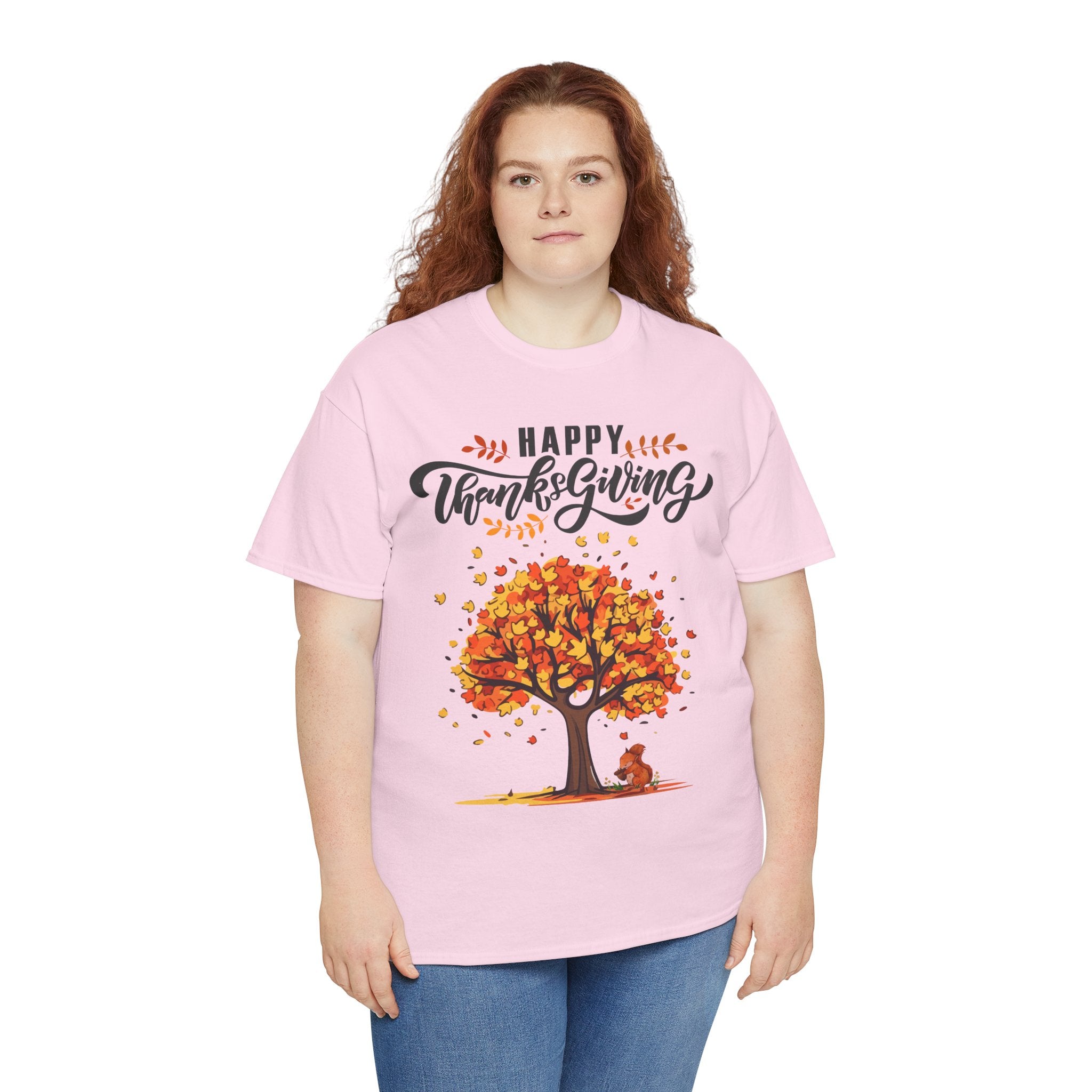 Happy Thanksgiving Tree Unisex Tee, Autumn Shirt, Holiday Apparel, Fall Fashion, Seasonal Gift
