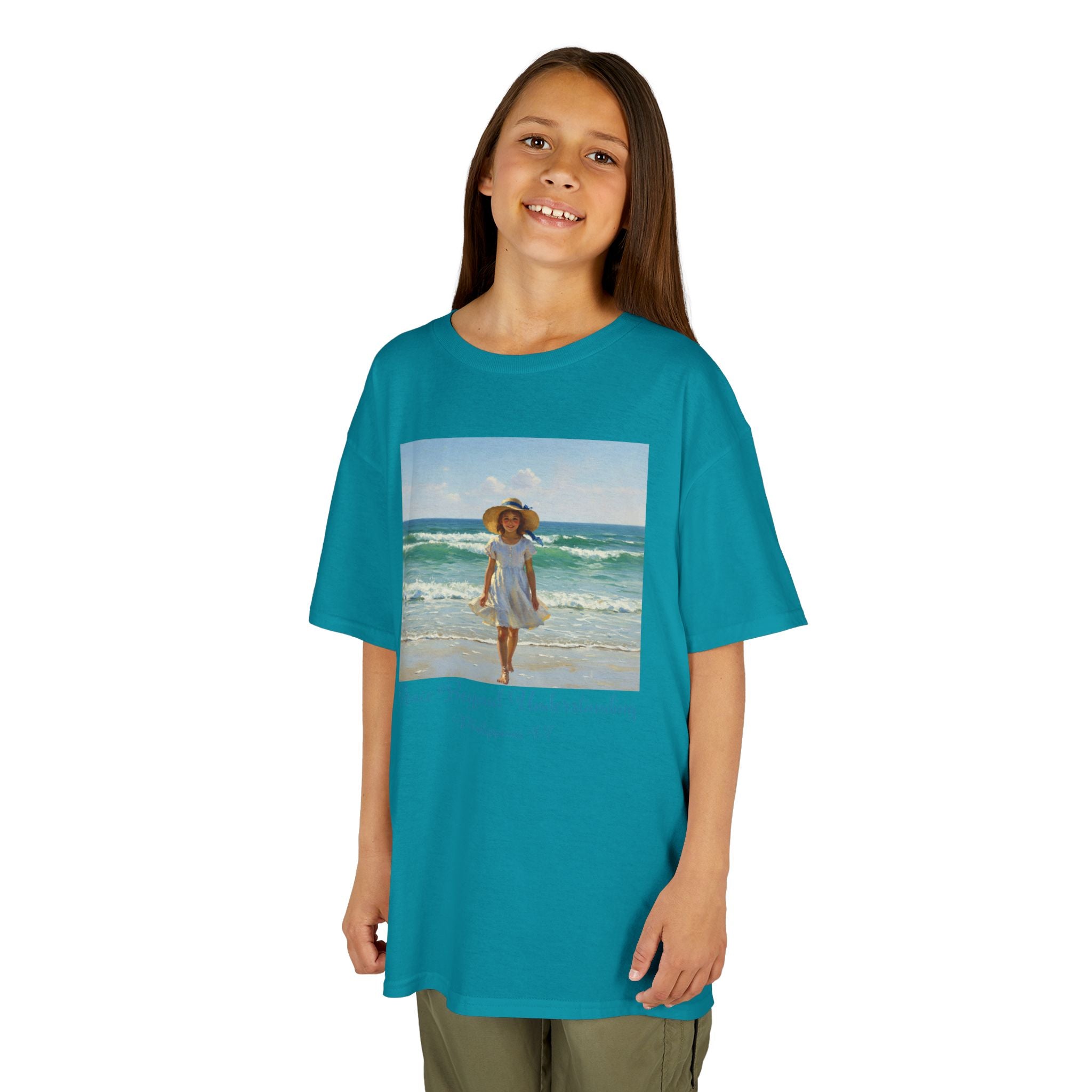Whimsical Beach Fun Kids Tee, Summer Shirt, Beach Day Tee, Vacation Outfit, Cute Kids Clothing