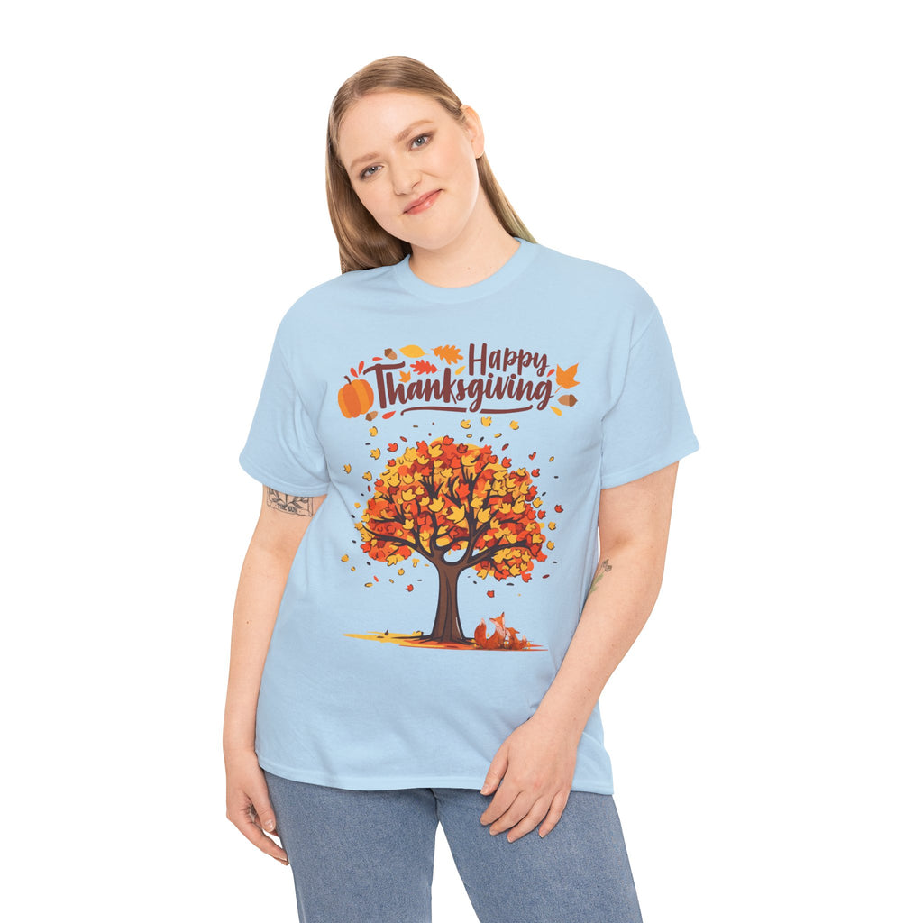 Thanksgiving Tree Tee, Autumn Shirt, Fall Apparel, Family Gathering Top, Seasonal Wear, Thanksgiving Gift