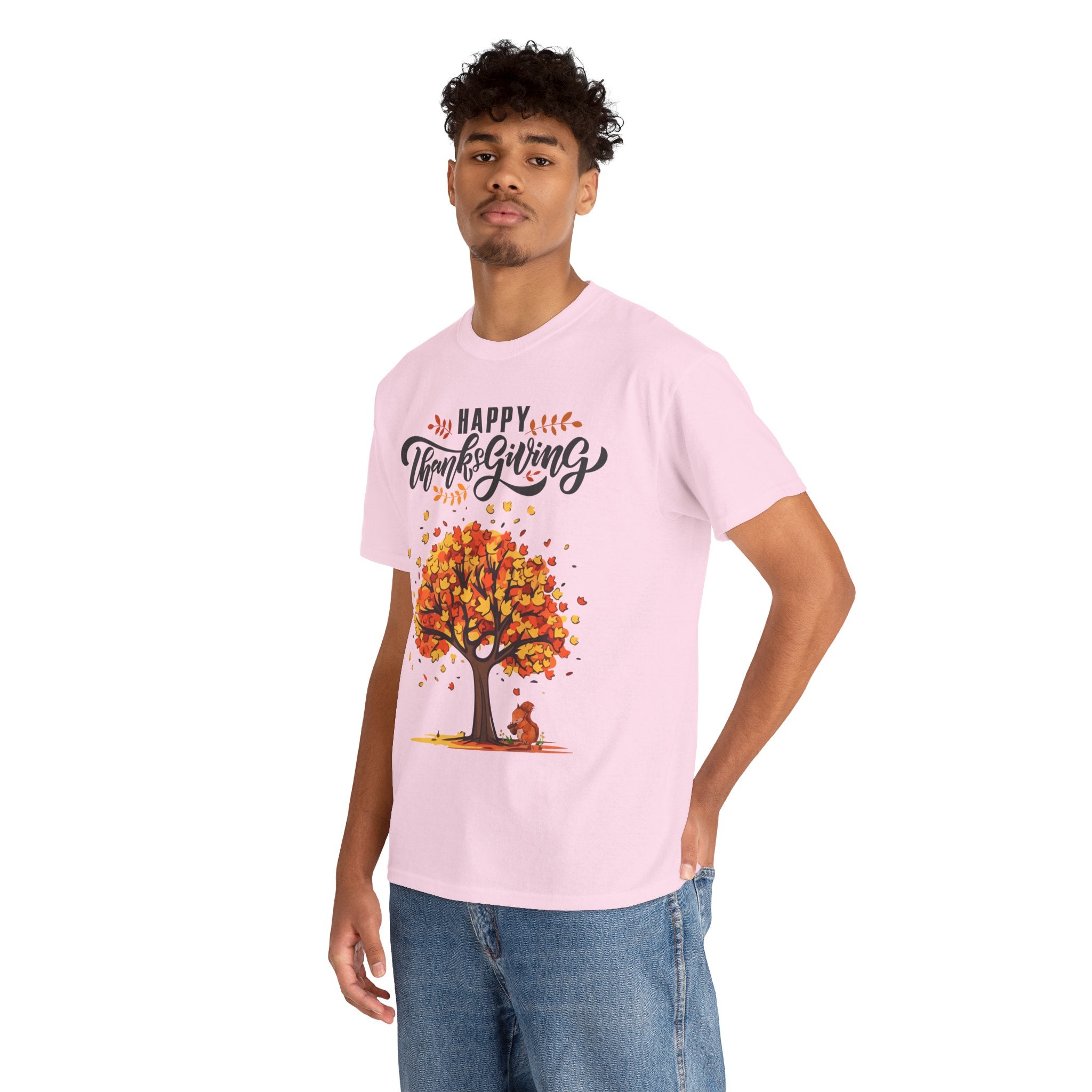 Happy Thanksgiving Tree Unisex Tee, Autumn Shirt, Holiday Apparel, Fall Fashion, Seasonal Gift
