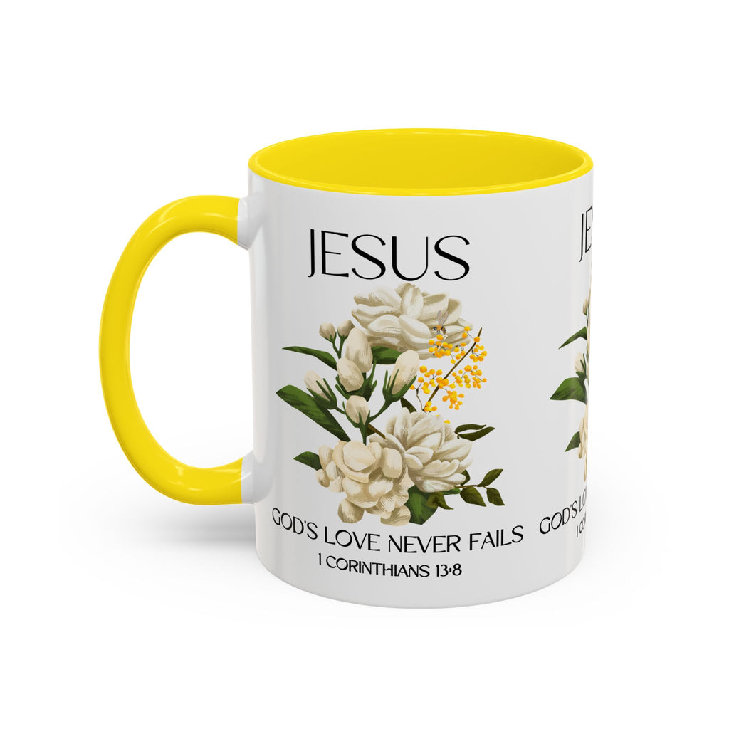 Inspirational Floral Coffee Mug 11/15 oz  - God's Love Design, Christian Gift, Home Decor, Mug for Faith, Coffee Lovers