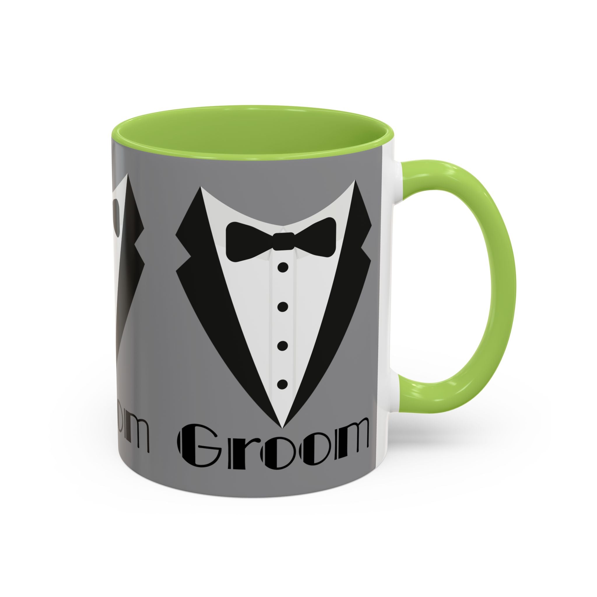 Groom Coffee Mug, Wedding Gift, Groomsmen Party Mug, Black and White Accent Mug, Engagement Celebration