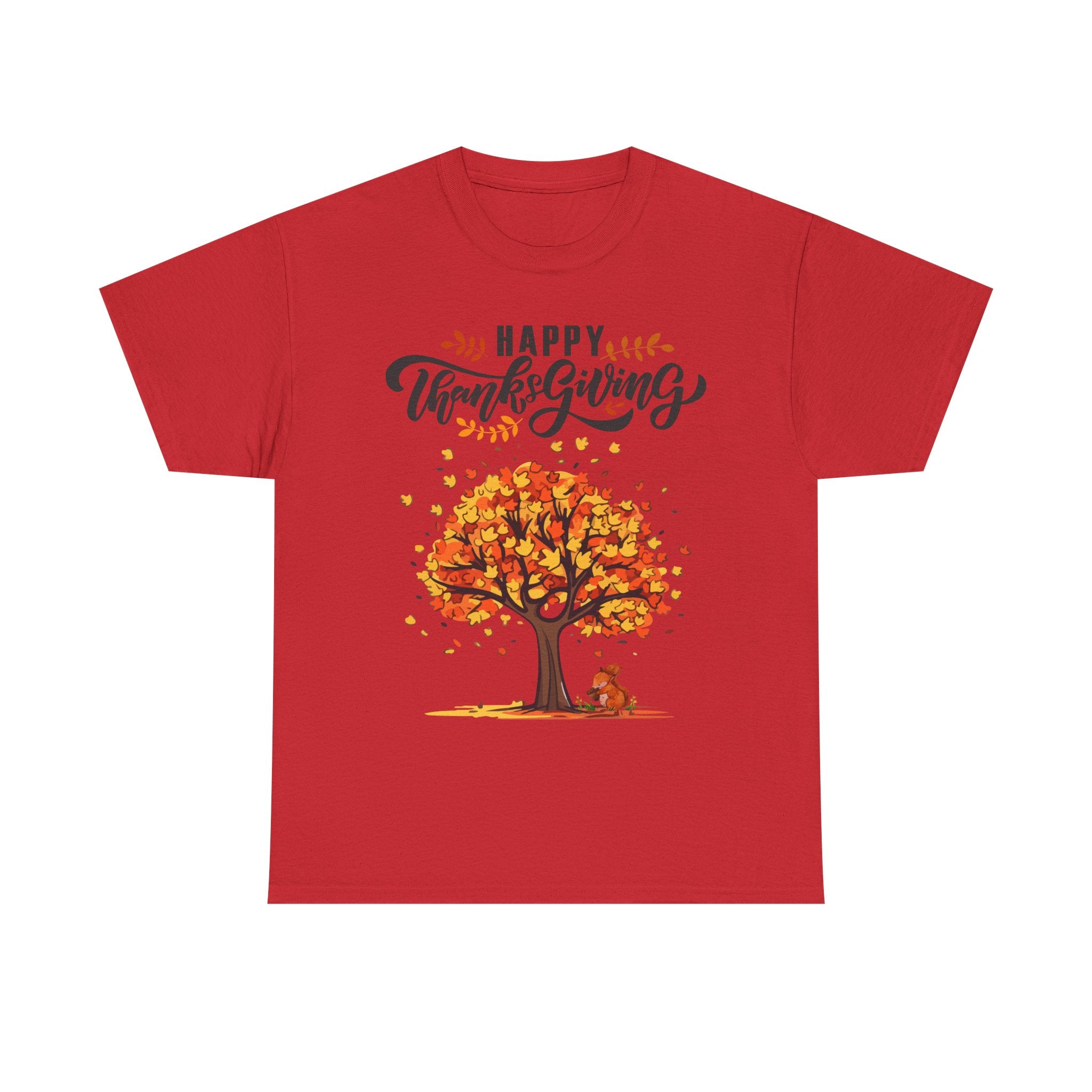 Happy Thanksgiving Tree Unisex Tee, Autumn Shirt, Holiday Apparel, Fall Fashion, Seasonal Gift