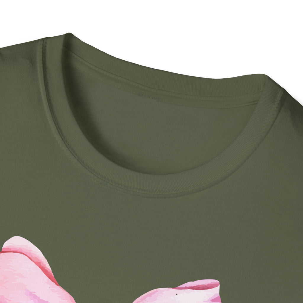 Thankful & Grateful Bow T-Shirt, Unisex Softstyle Tee, Thanksgiving Gift, Fall Apparel, Cute Casual Wear, Gratitude Shirt