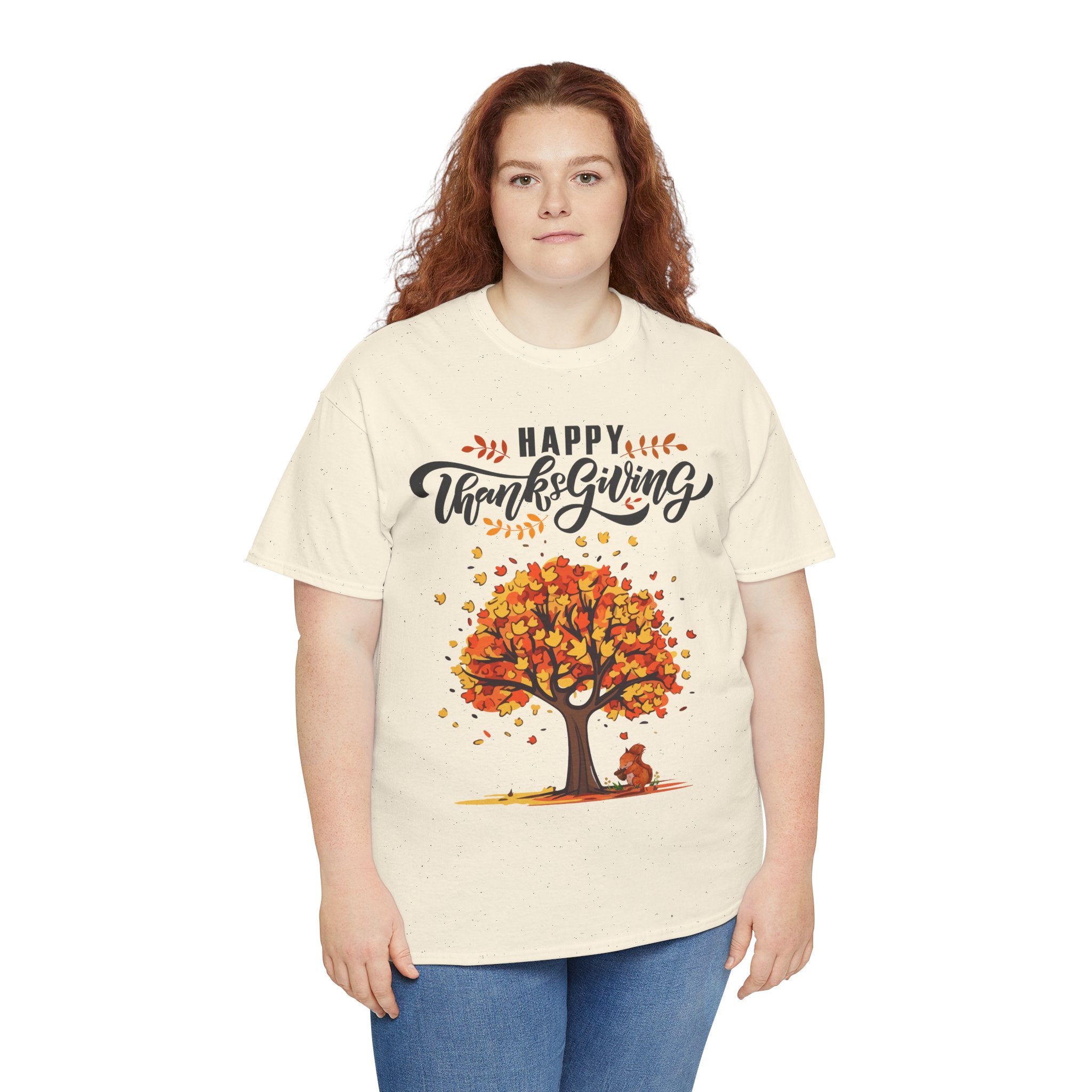 Happy Thanksgiving Tree Unisex Tee, Autumn Shirt, Holiday Apparel, Fall Fashion, Seasonal Gift