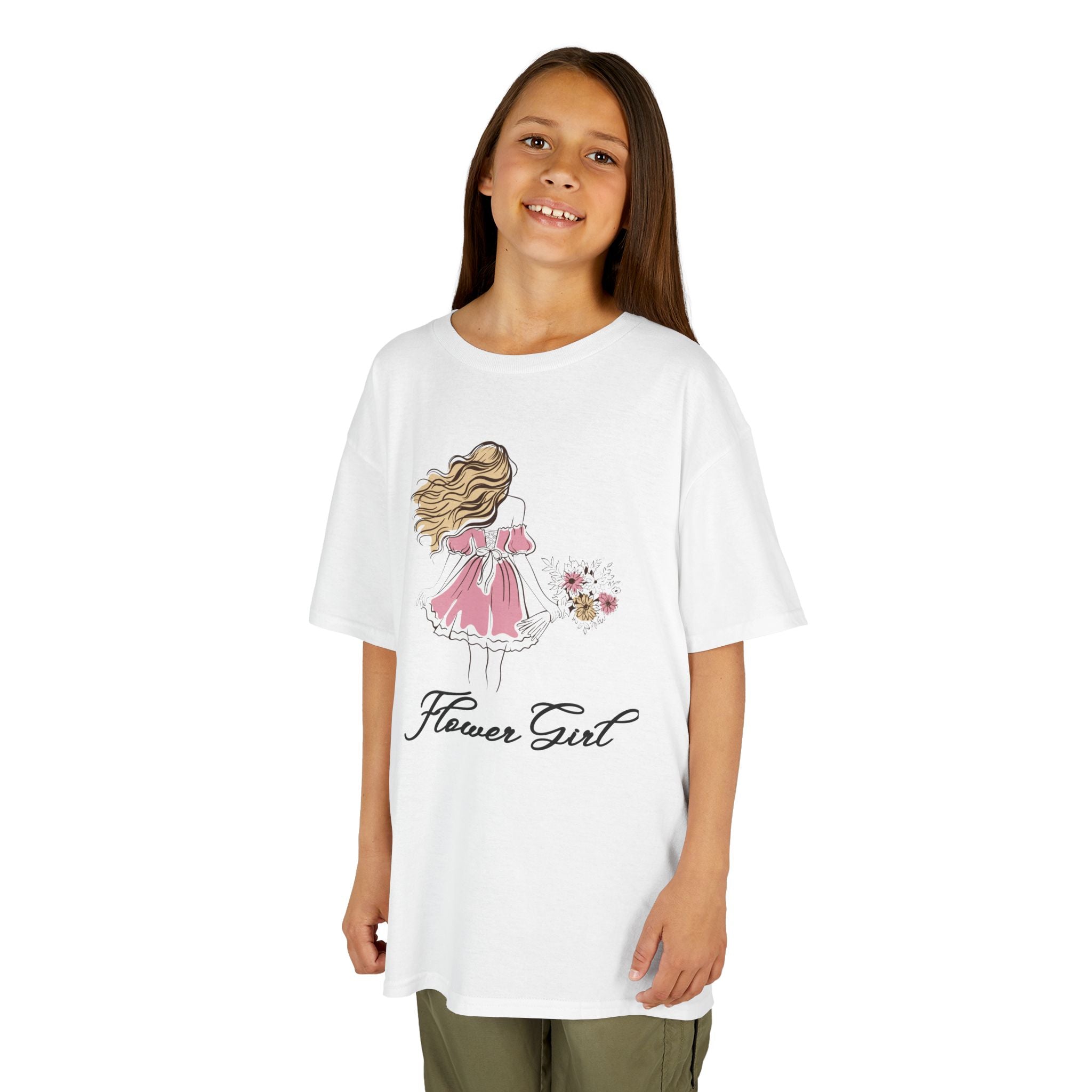 Flower Girl Kids Tee, Cute Kids T-Shirt, Children's Wedding Outfit, Floral Graphic Tee, Birthday Gift for Girls, Summer Apparel