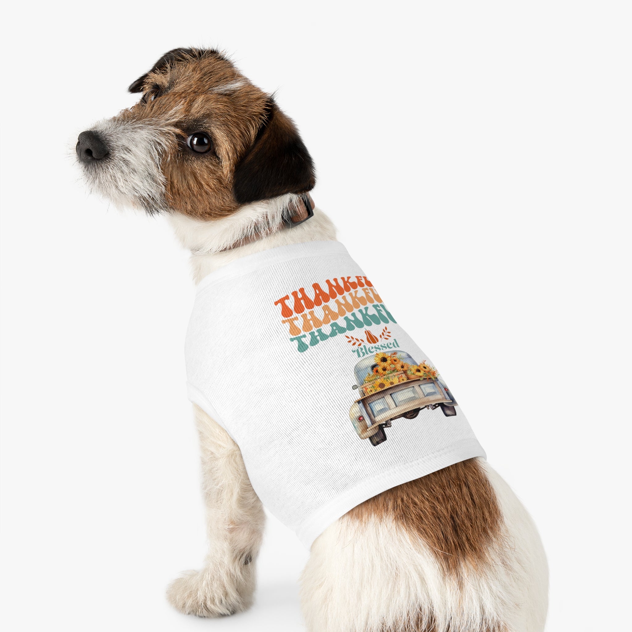 Thankful Pet Tank Top, Cute Dog Shirt, Pet Apparel, Blessed Pet Wear, Fall Fashion for Pets, Gifts for Dog Lovers
