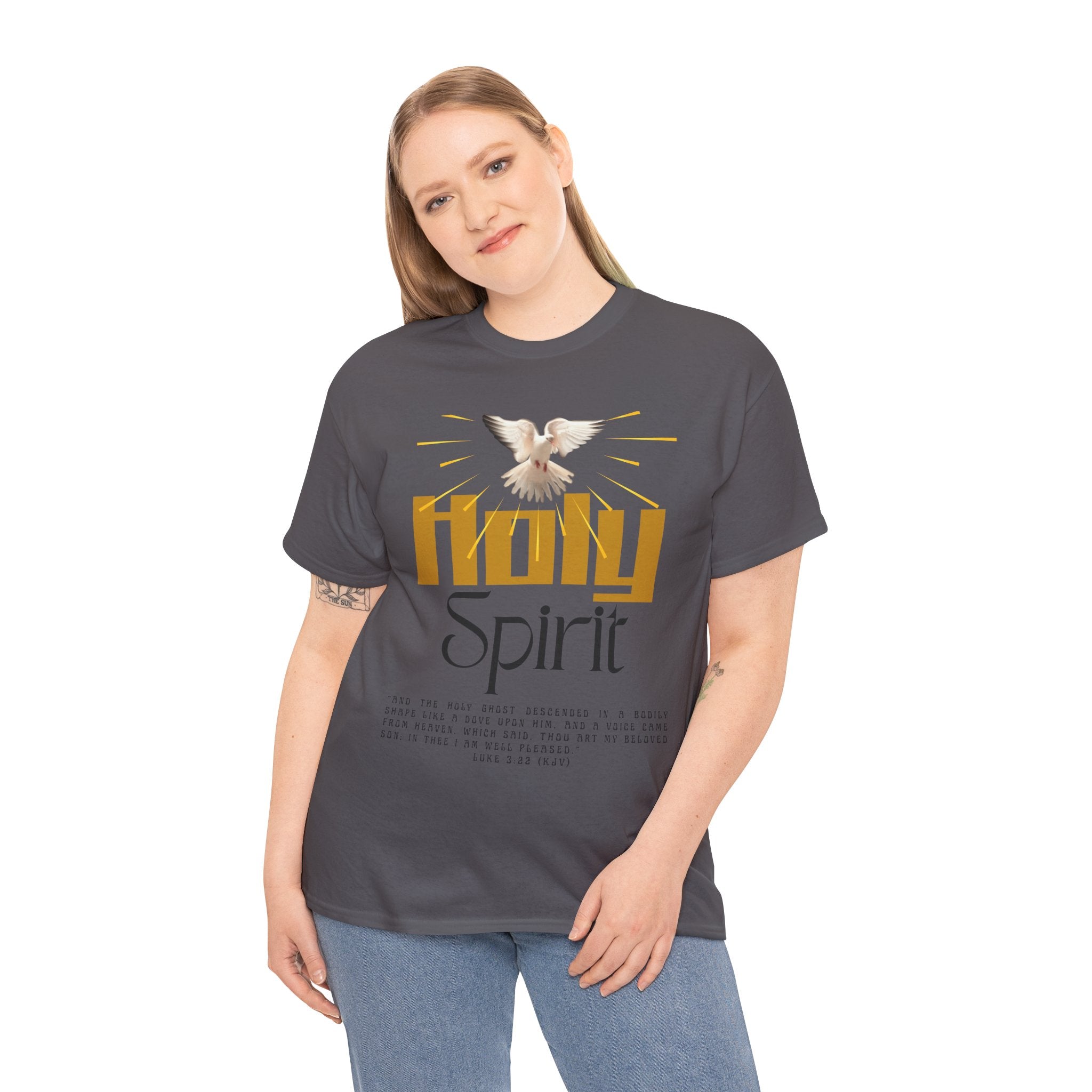 Christian T-shirts, Holy Spirit Unisex Heavy Cotton Tee, Inspirational T-Shirt for Faith Celebration, Christian Gift, Spiritual Attire, Religious Apparel