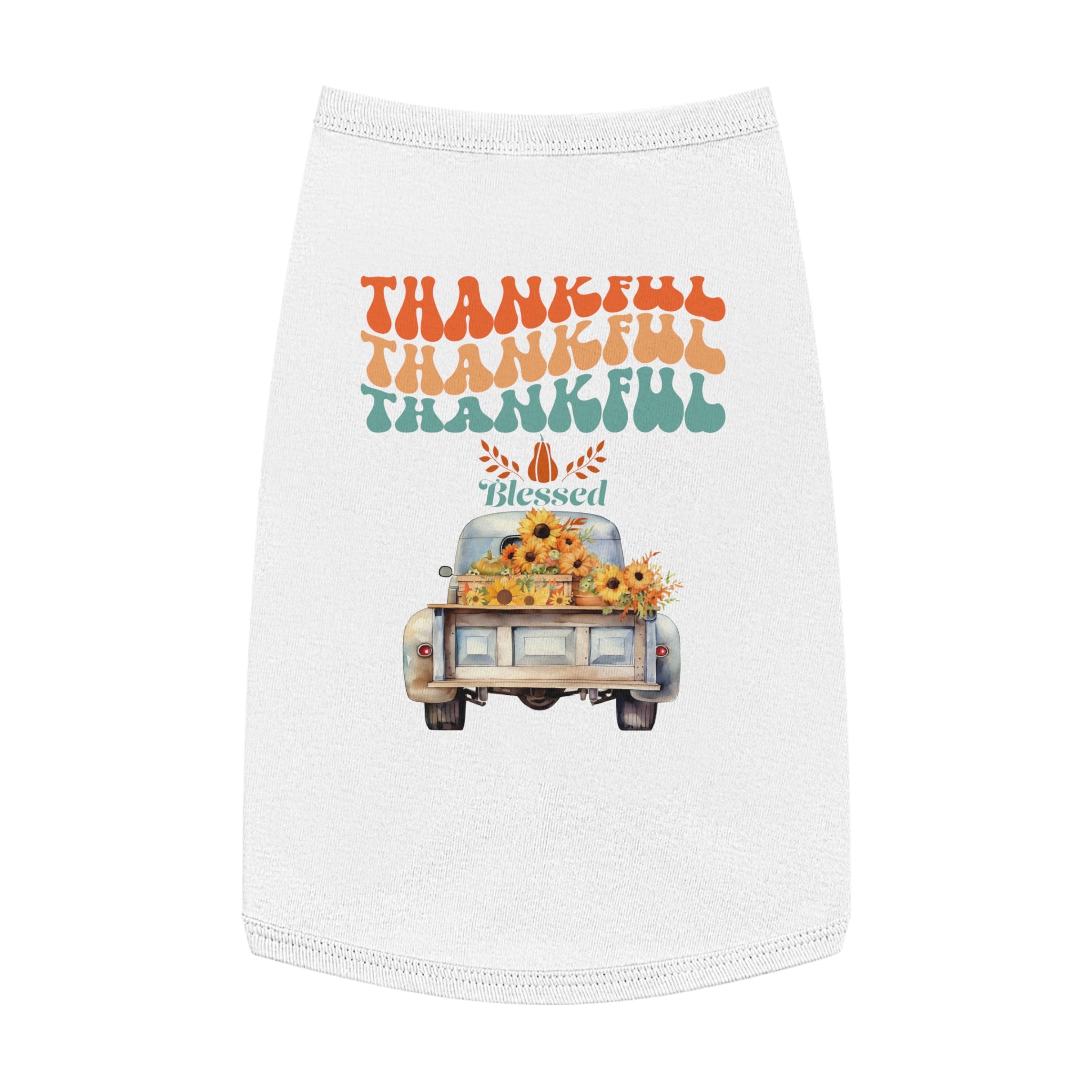 Thankful Pet Tank Top, Cute Dog Shirt, Pet Apparel, Blessed Pet Wear, Fall Fashion for Pets, Gifts for Dog Lovers