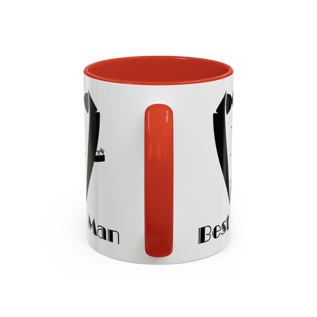 Best Man Accent Coffee Mug 11/15 oz, Groom’s Gift, Wedding Party Favor, Unique Best Man Gift, Black and White Coffee Cup