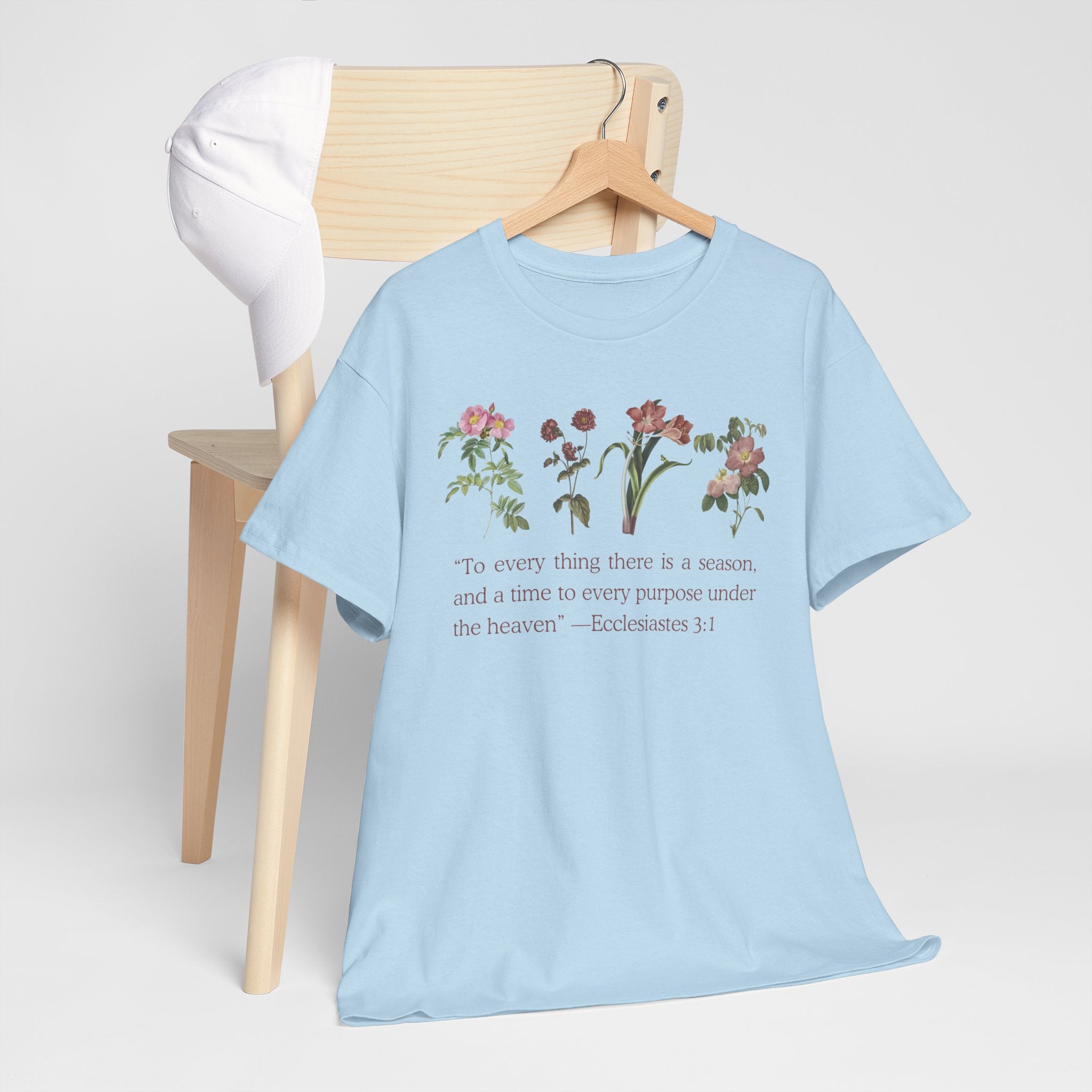 Christian -Biblical Inspirational Floral Quote Tee, Nature Lover Gift, Eco-Friendly Fashion, Casual Everyday Wear
