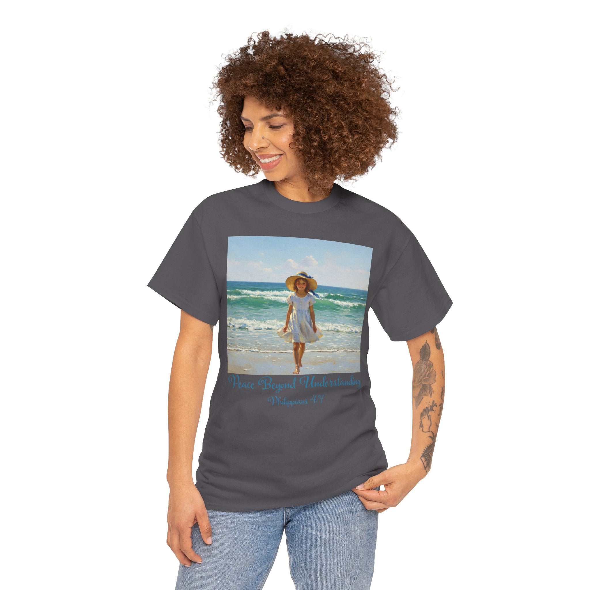 Serene Beach Vibes Tee for Summer Days, Top for Women, Casual Wear, Gifts for Beach Lovers, Vacay Essentials