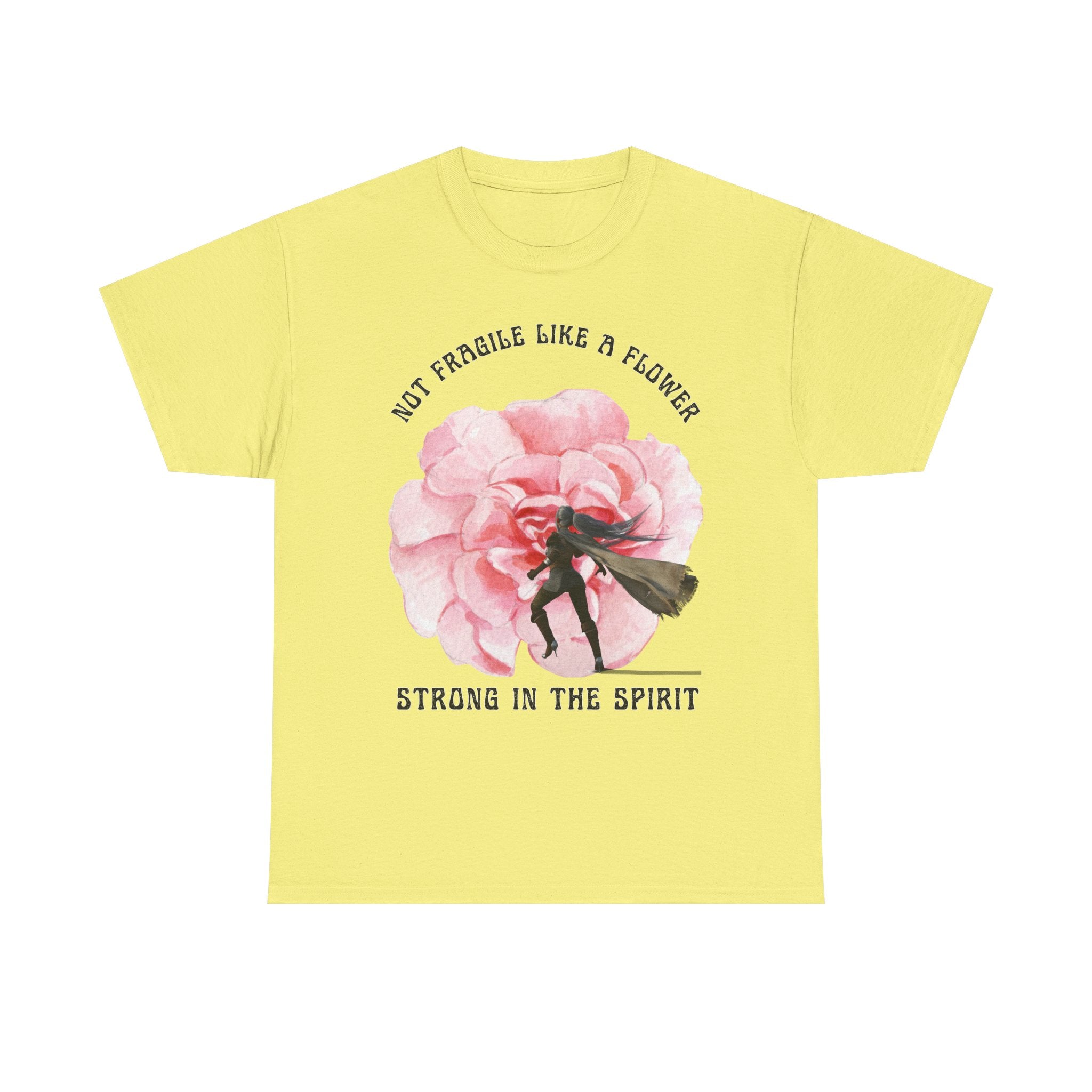 Unisex Heavy Cotton Tee with Empowering Floral Design, Inspirational T-Shirt, Gift for Her, Self-Care Shirt, Women's Day Apparel