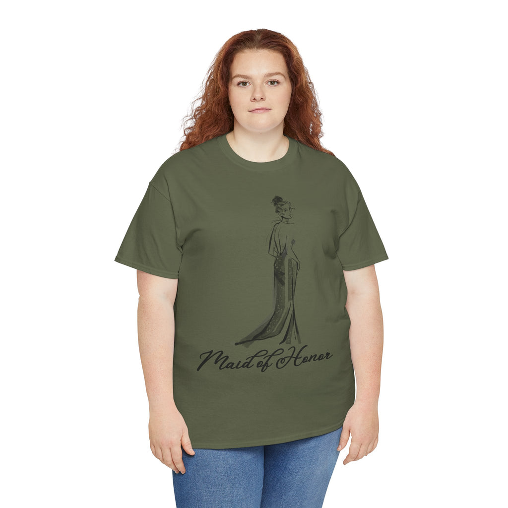 Maid of Honor Tee, Unisex Heavy Cotton Tee, Wedding Party Shirt, Bridal Shower Gift, Bachelorette Party Attire