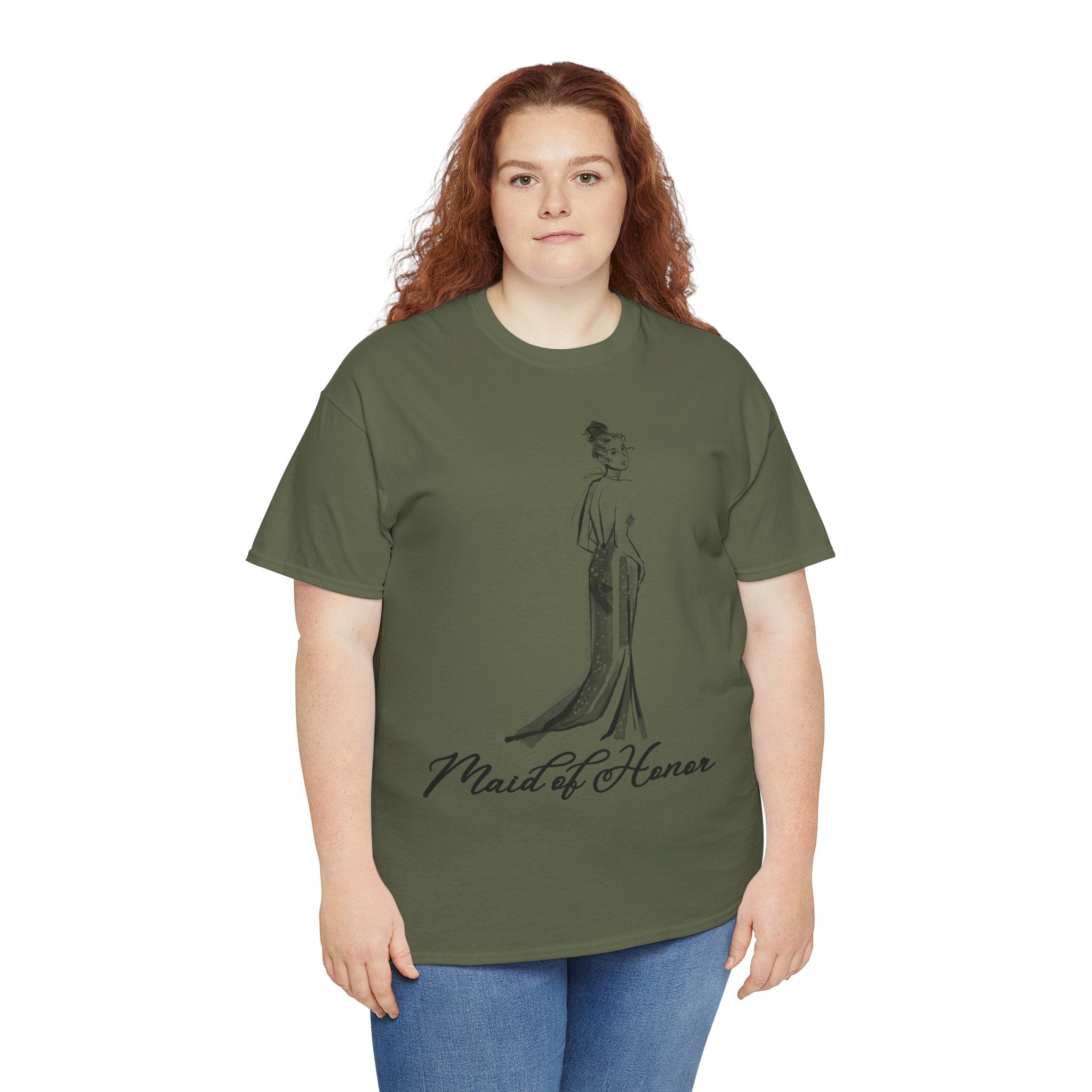 Maid of Honor Tee, Unisex Heavy Cotton Tee, Wedding Party Shirt, Bridal Shower Gift, Bachelorette Party Attire