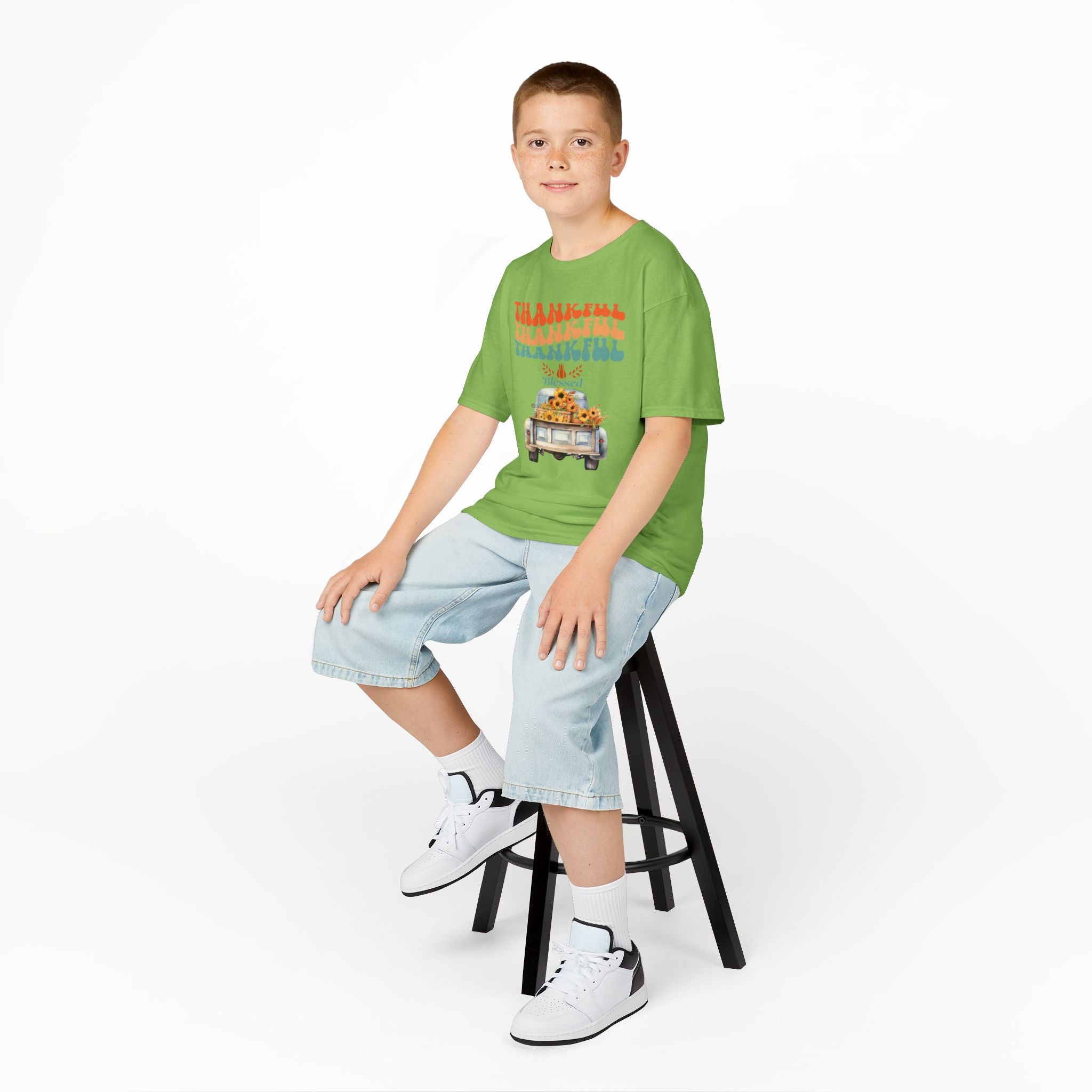 Thankful Kids Tee | Cute Autumn T-Shirt | Thanksgiving Gift | Kids Holiday Wear | Family Gathering Apparel