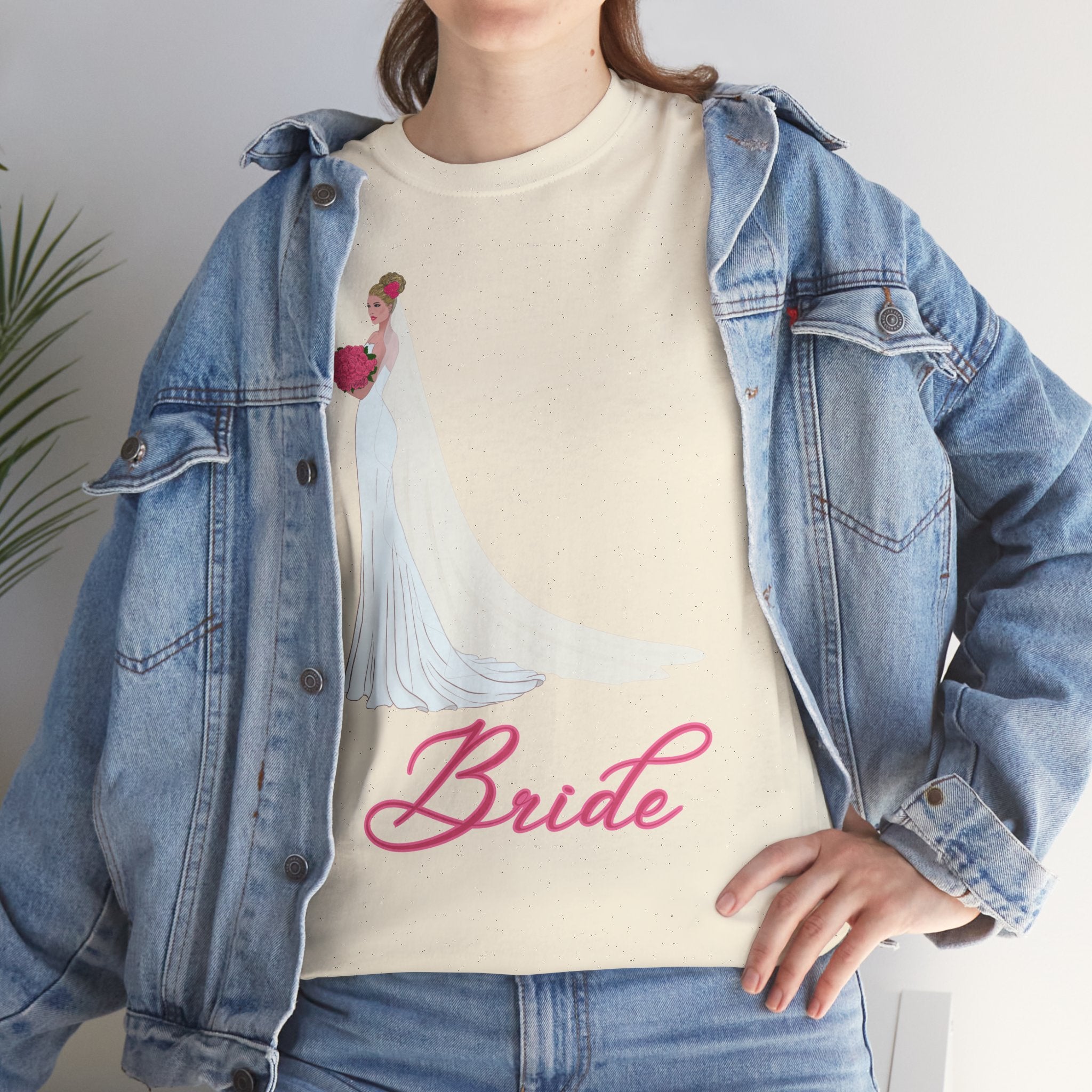 Bride Unisex Heavy Cotton Tee, Wedding Gift, Bridal Party Shirt, Engagement Party Top, Bride T-Shirt, Bridal Shower Attire