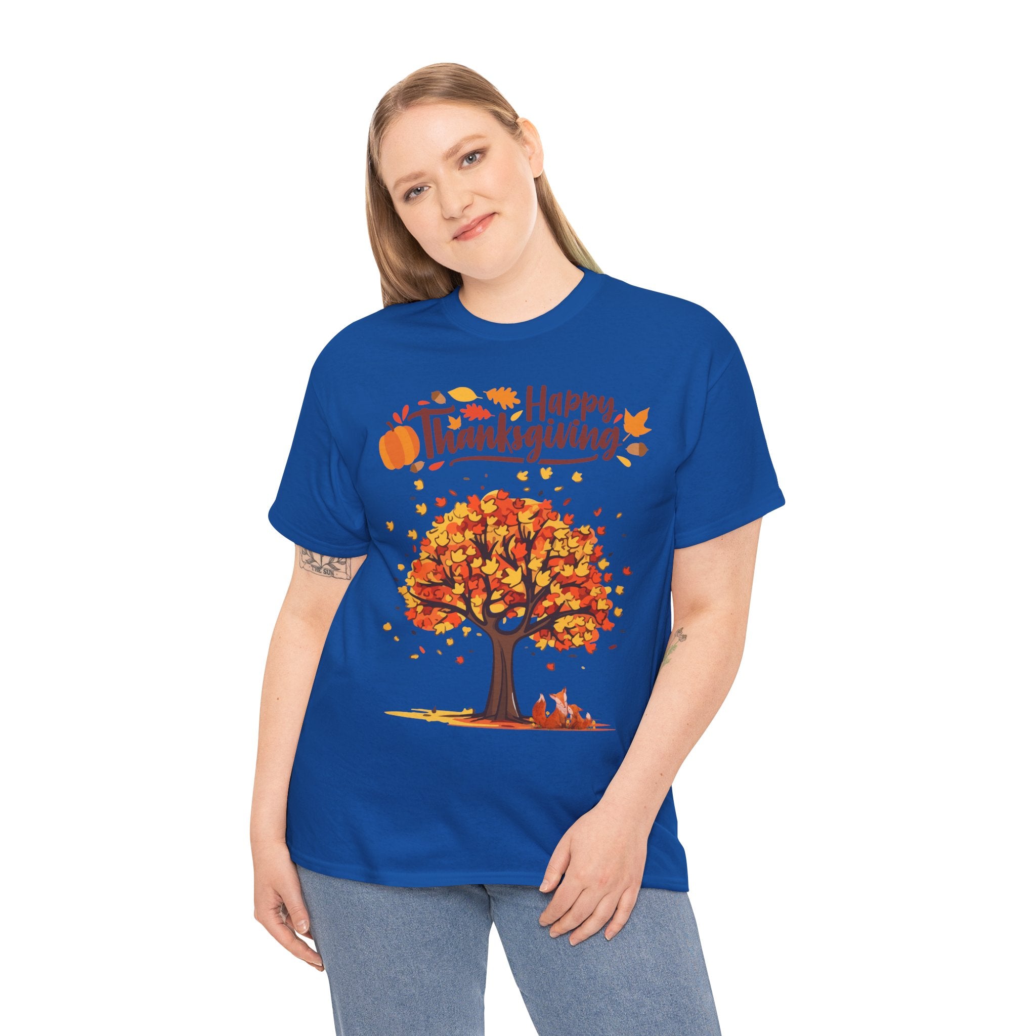 Thanksgiving Tree Tee, Autumn Shirt, Fall Apparel, Family Gathering Top, Seasonal Wear, Thanksgiving Gift