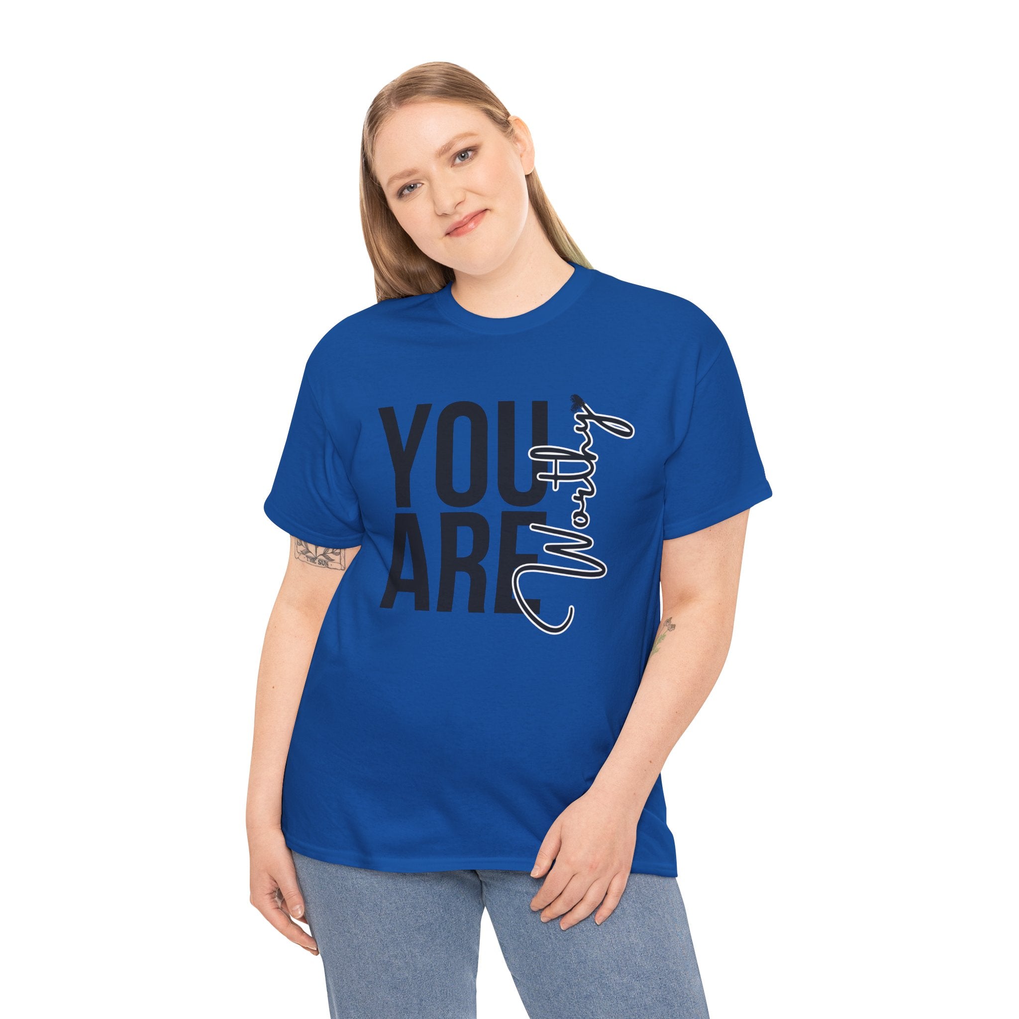 You Are Worthy Unisex Heavy Cotton Tee, Motivational Quote Shirt, Gift for Friends, Self-Love Tee, Uplifting Apparel, Positive [...]