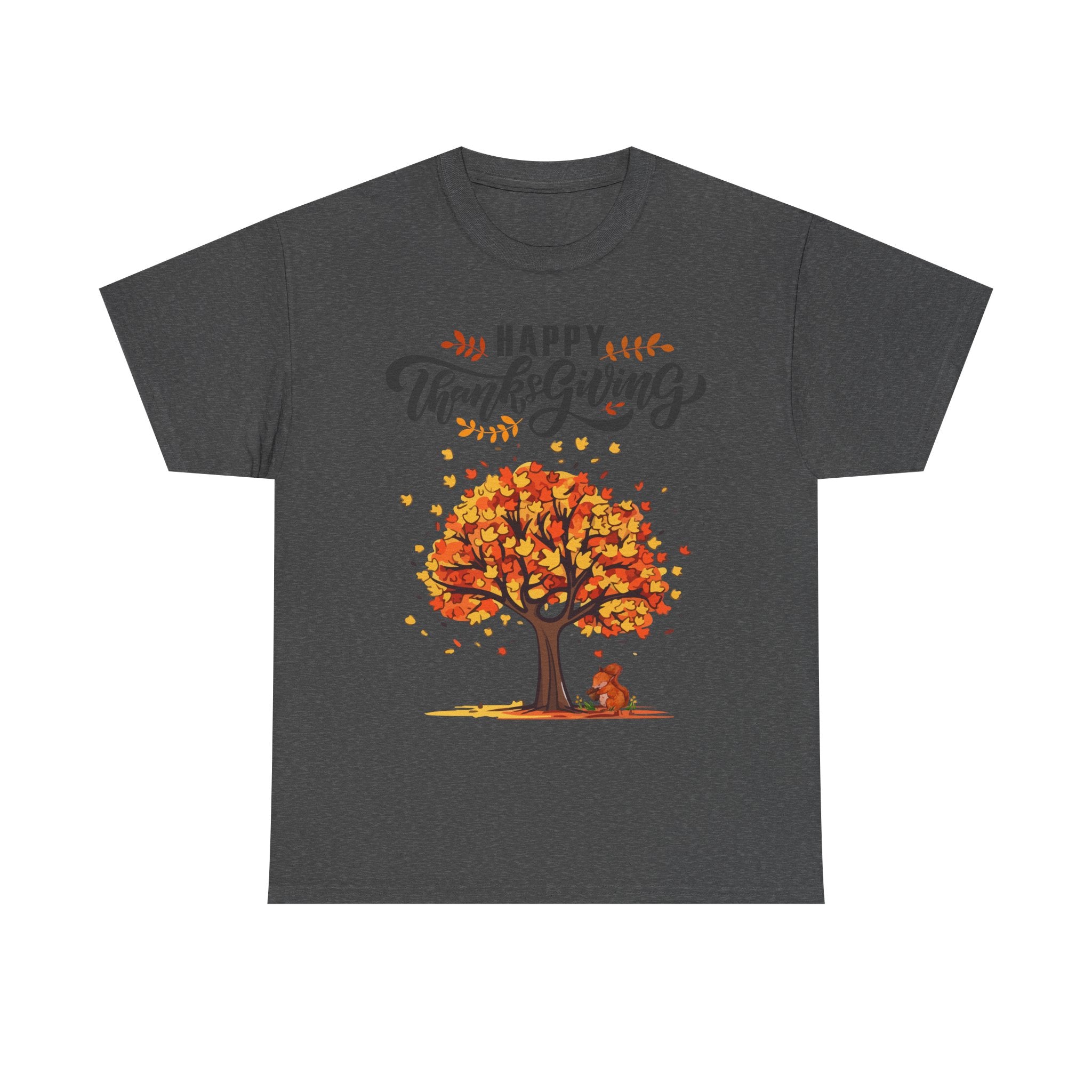 Happy Thanksgiving Tree Unisex Tee, Autumn Shirt, Holiday Apparel, Fall Fashion, Seasonal Gift