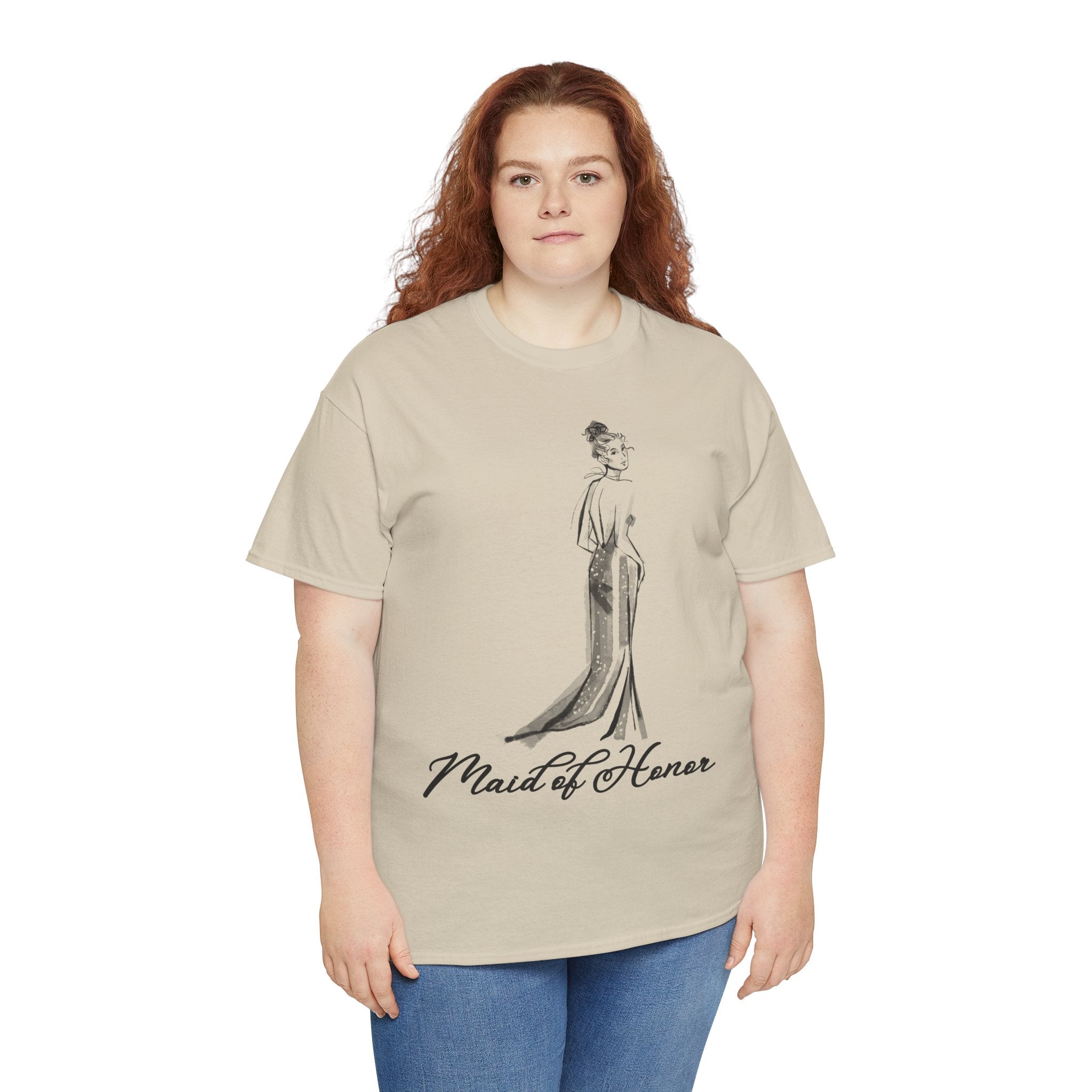 Maid of Honor Tee, Unisex Heavy Cotton Tee, Wedding Party Shirt, Bridal Shower Gift, Bachelorette Party Attire