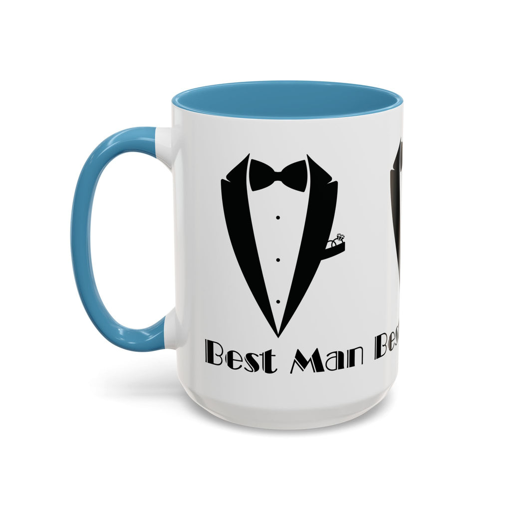 Best Man Accent Coffee Mug 11/15 oz, Groom’s Gift, Wedding Party Favor, Unique Best Man Gift, Black and White Coffee Cup