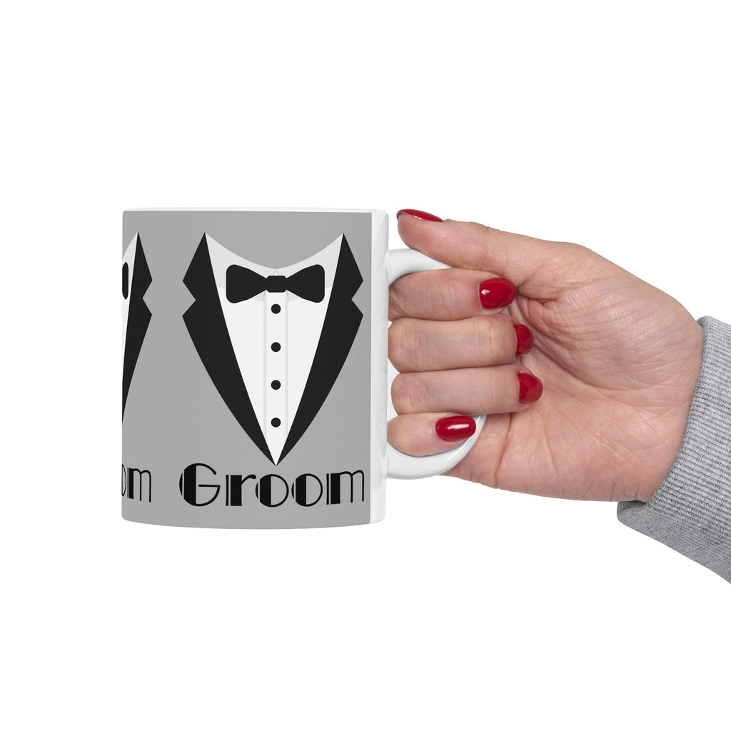 Groom Tuxedo Mug 11 oz | Wedding Gift, Groomsmen Proposal, Bridal Shower, Anniversary, Engagement Celebration