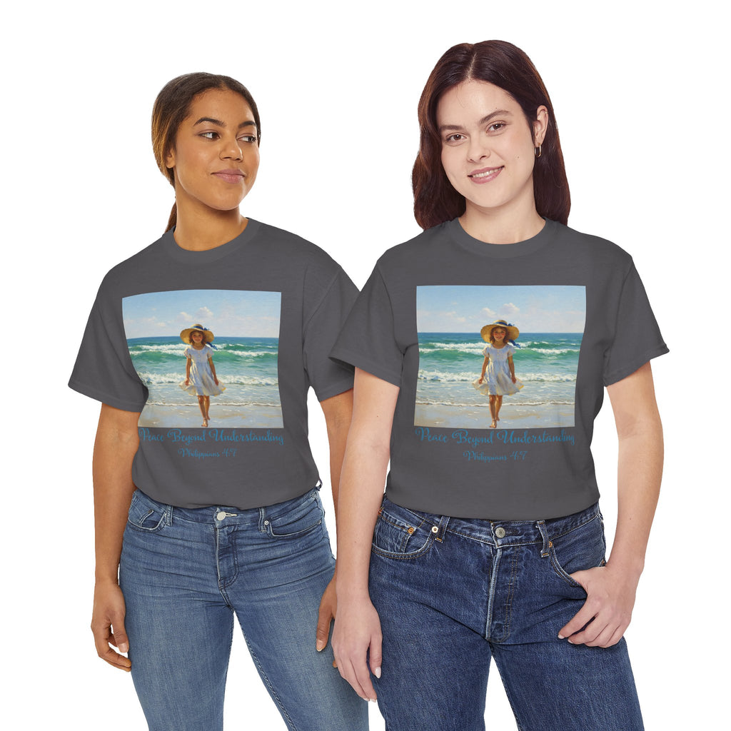 Serene Beach Vibes Tee for Summer Days, Top for Women, Casual Wear, Gifts for Beach Lovers, Vacay Essentials