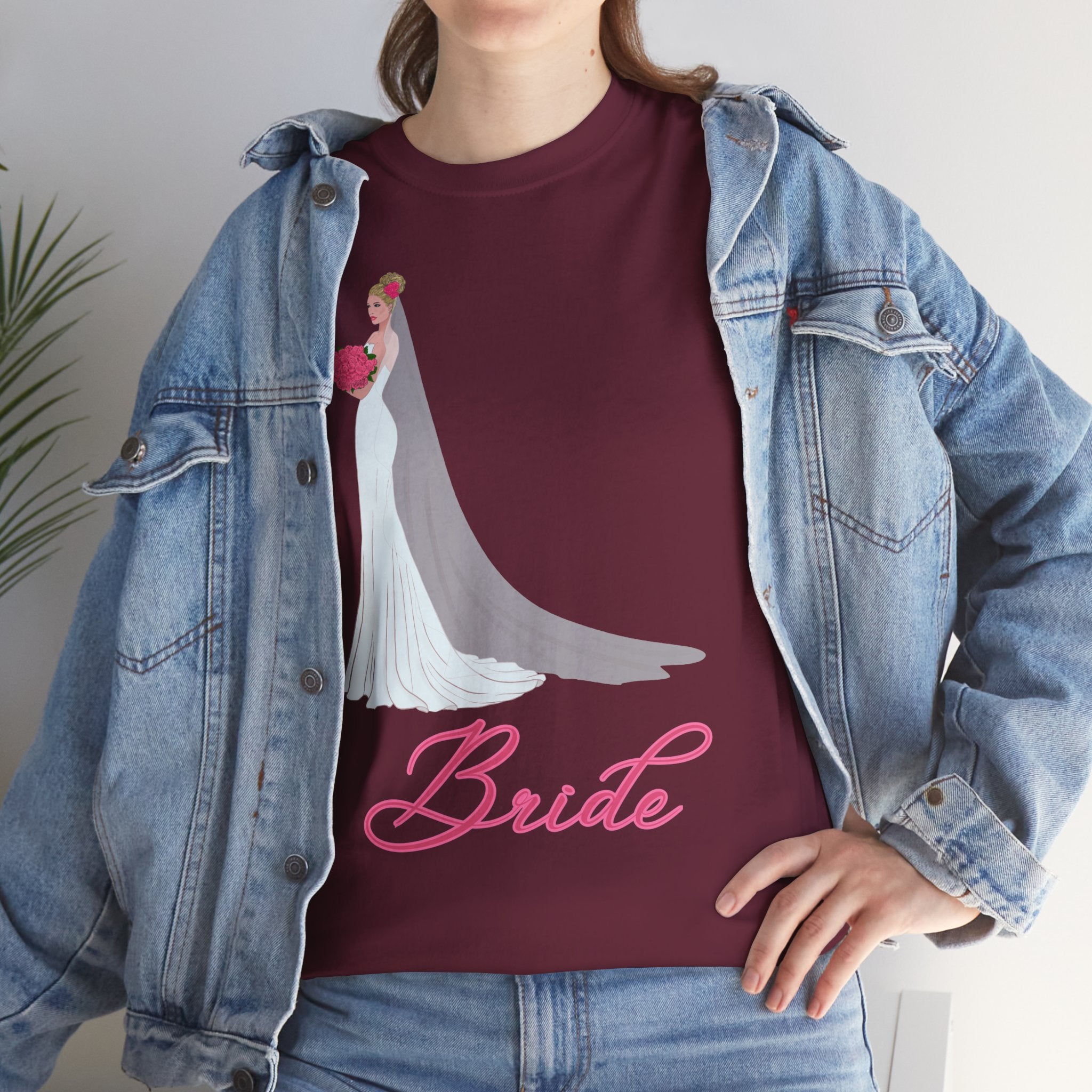 Bride Unisex Heavy Cotton Tee, Wedding Gift, Bridal Party Shirt, Engagement Party Top, Bride T-Shirt, Bridal Shower Attire