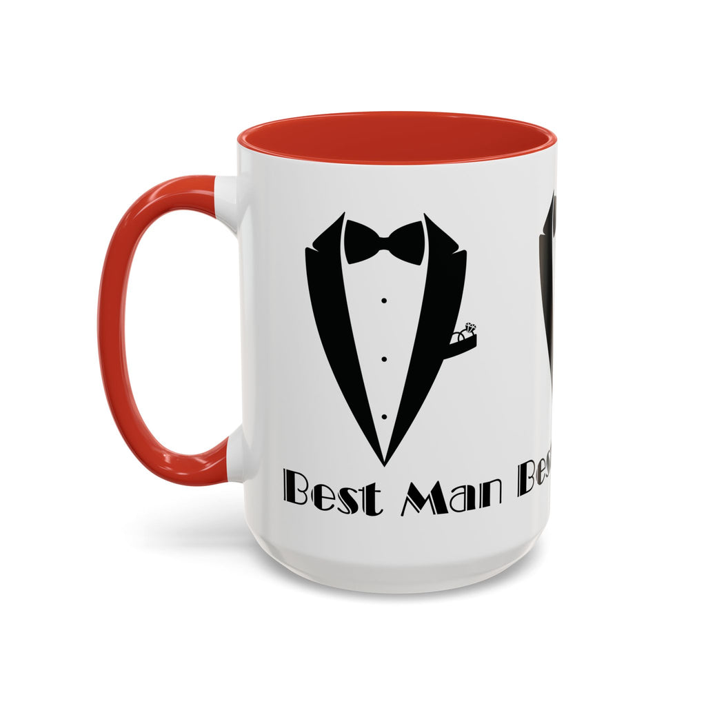 Best Man Accent Coffee Mug 11/15 oz, Groom’s Gift, Wedding Party Favor, Unique Best Man Gift, Black and White Coffee Cup