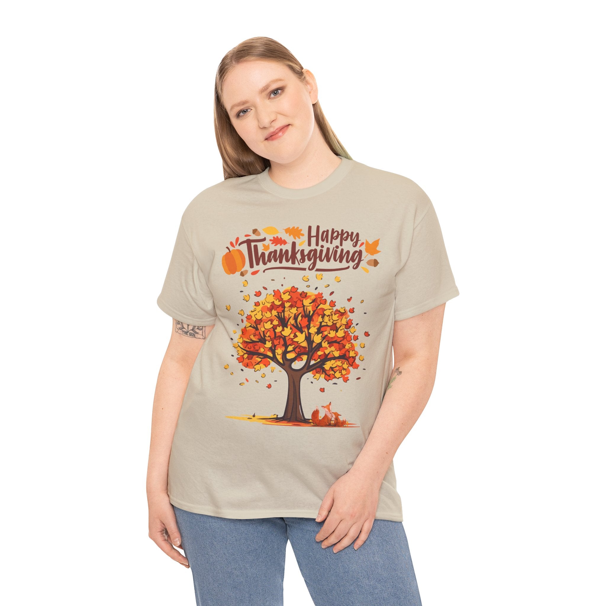 Thanksgiving Tree Tee, Autumn Shirt, Fall Apparel, Family Gathering Top, Seasonal Wear, Thanksgiving Gift