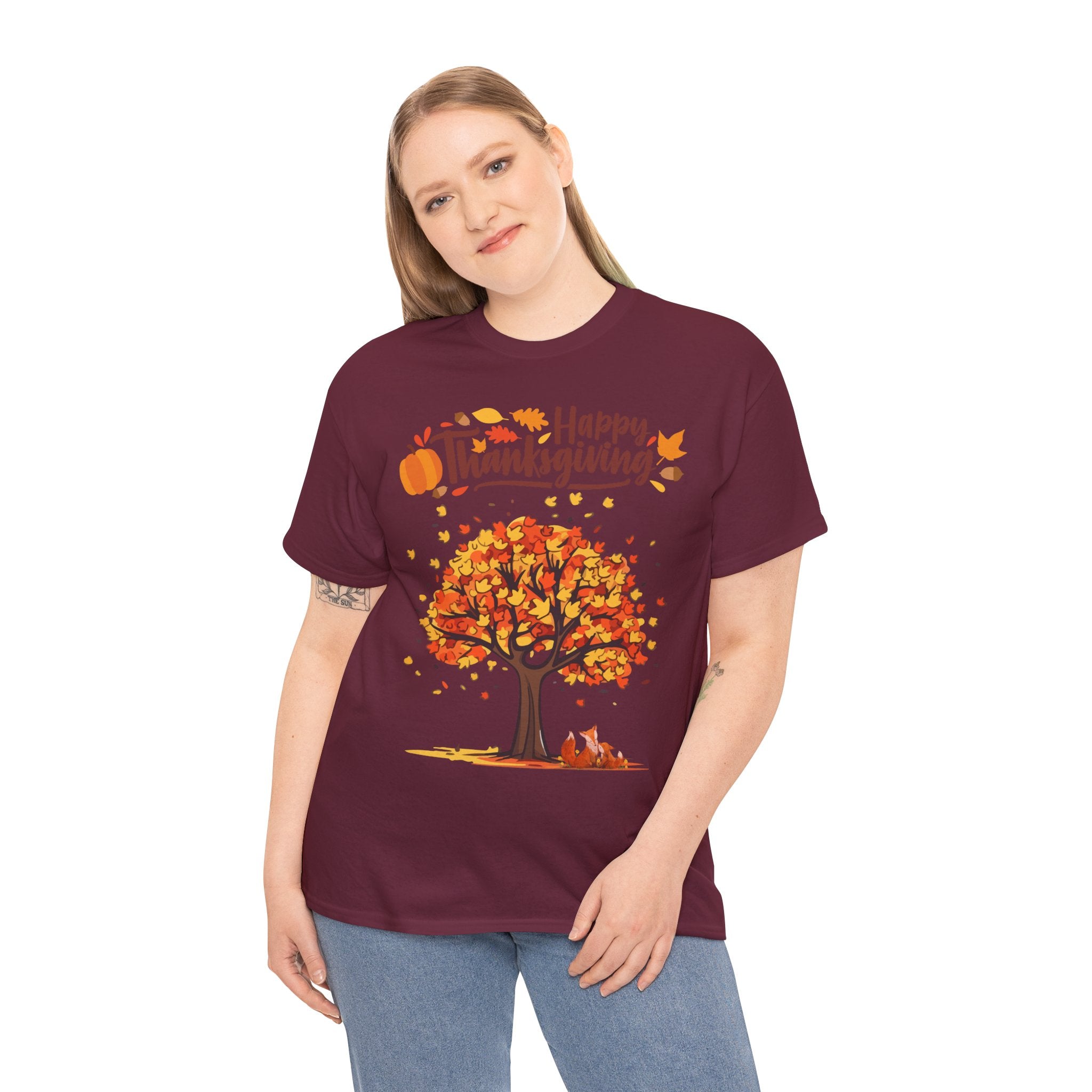 Thanksgiving Tree Tee, Autumn Shirt, Fall Apparel, Family Gathering Top, Seasonal Wear, Thanksgiving Gift