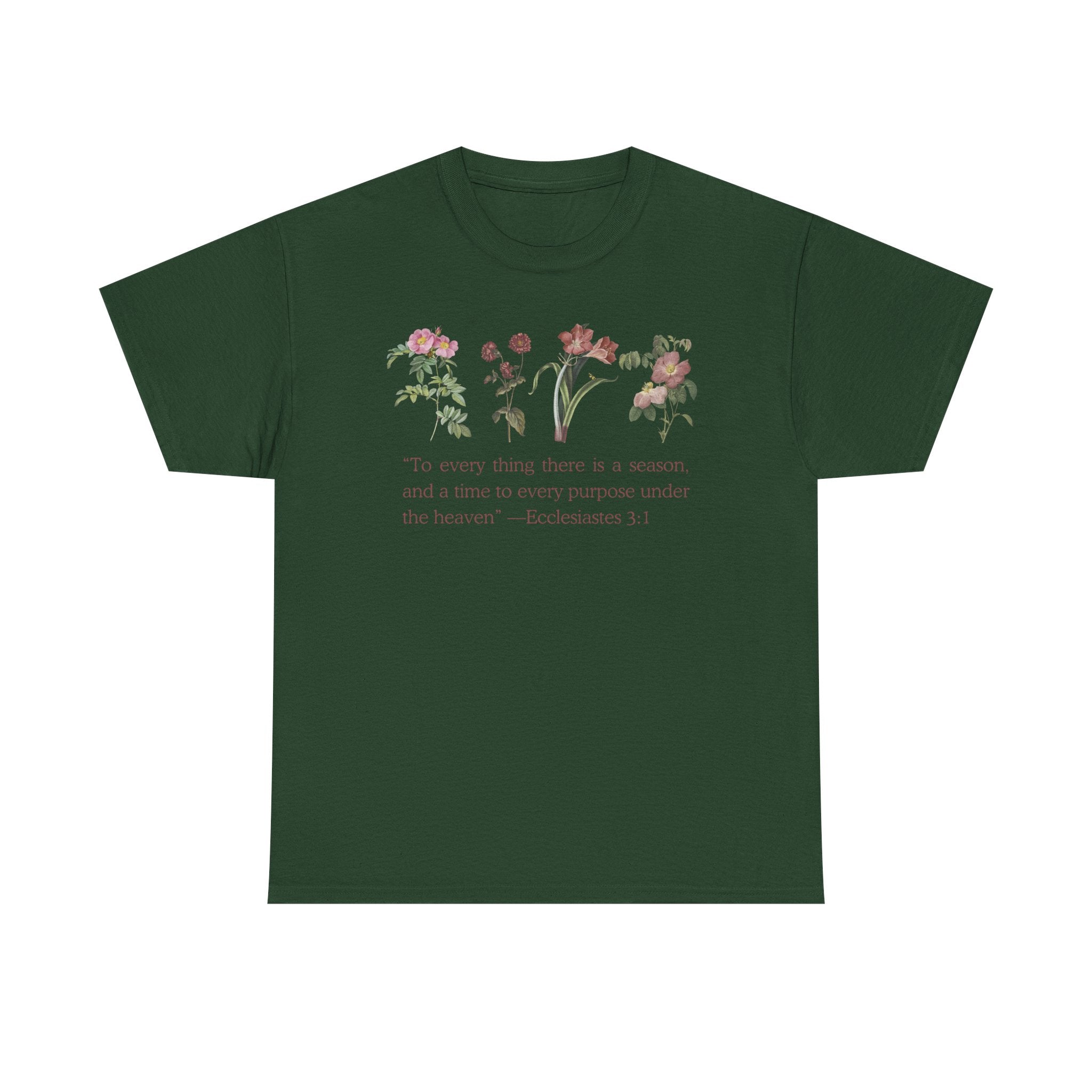 Christian -Biblical Inspirational Floral Quote Tee, Nature Lover Gift, Eco-Friendly Fashion, Casual Everyday Wear