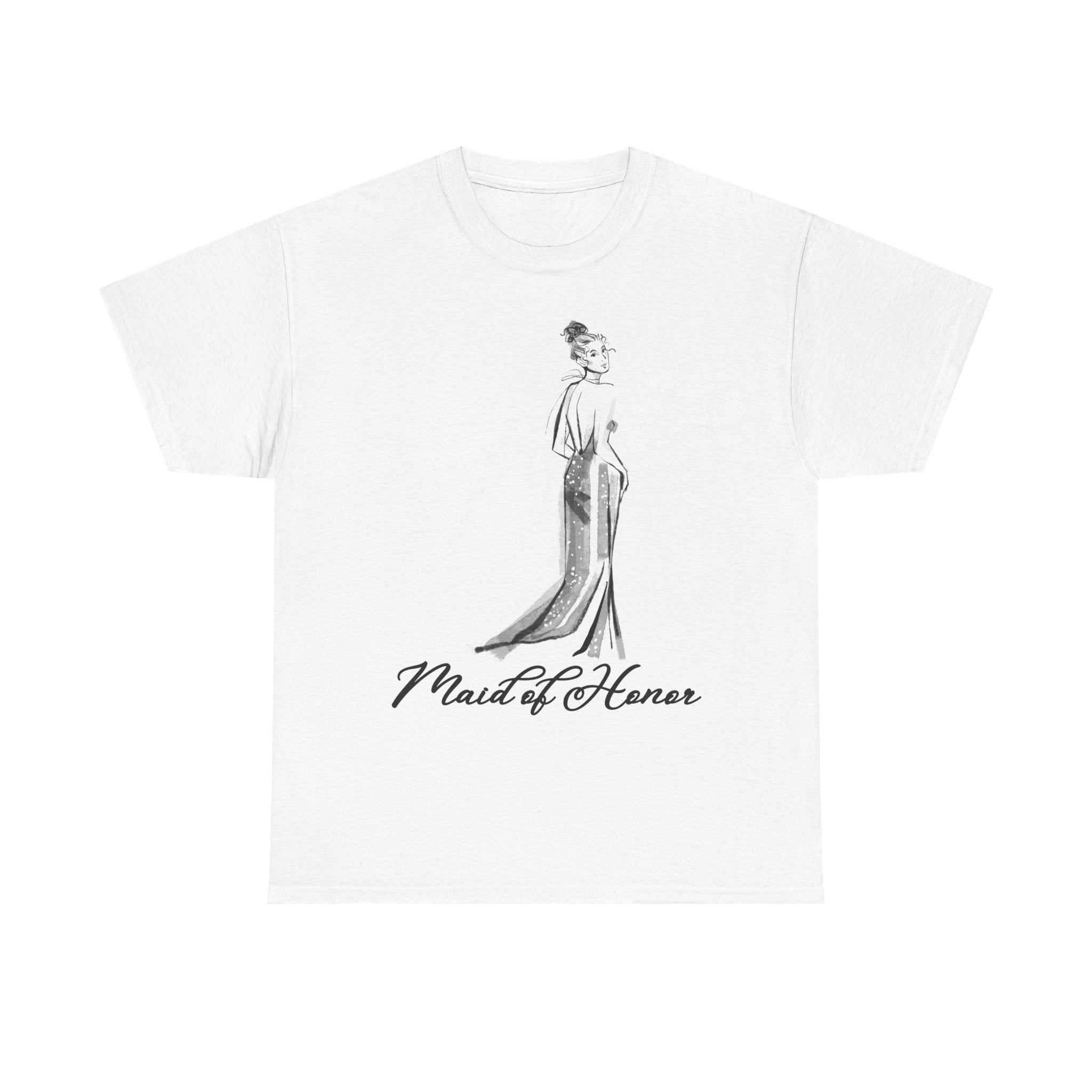 Maid of Honor Tee, Unisex Heavy Cotton Tee, Wedding Party Shirt, Bridal Shower Gift, Bachelorette Party Attire