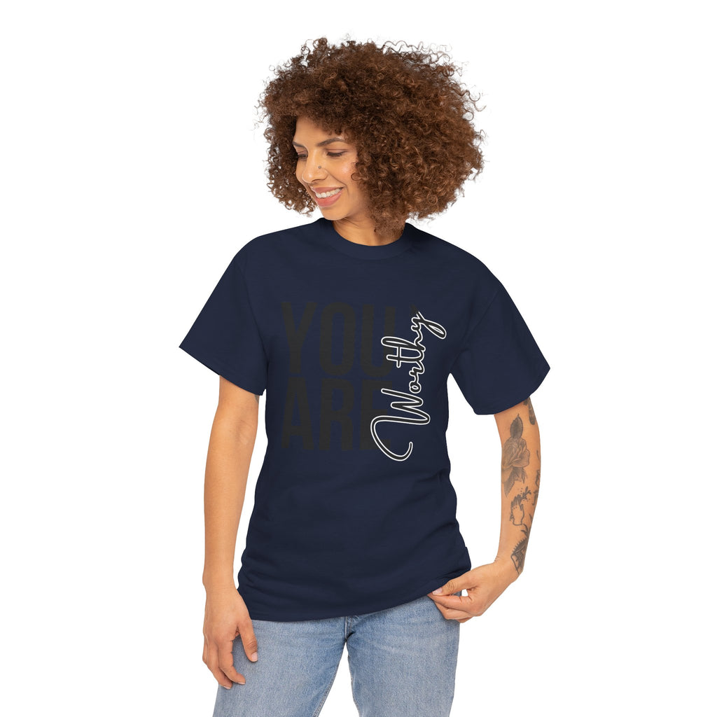 You Are Worthy Unisex Heavy Cotton Tee, Motivational Quote Shirt, Gift for Friends, Self-Love Tee, Uplifting Apparel, Positive [...]