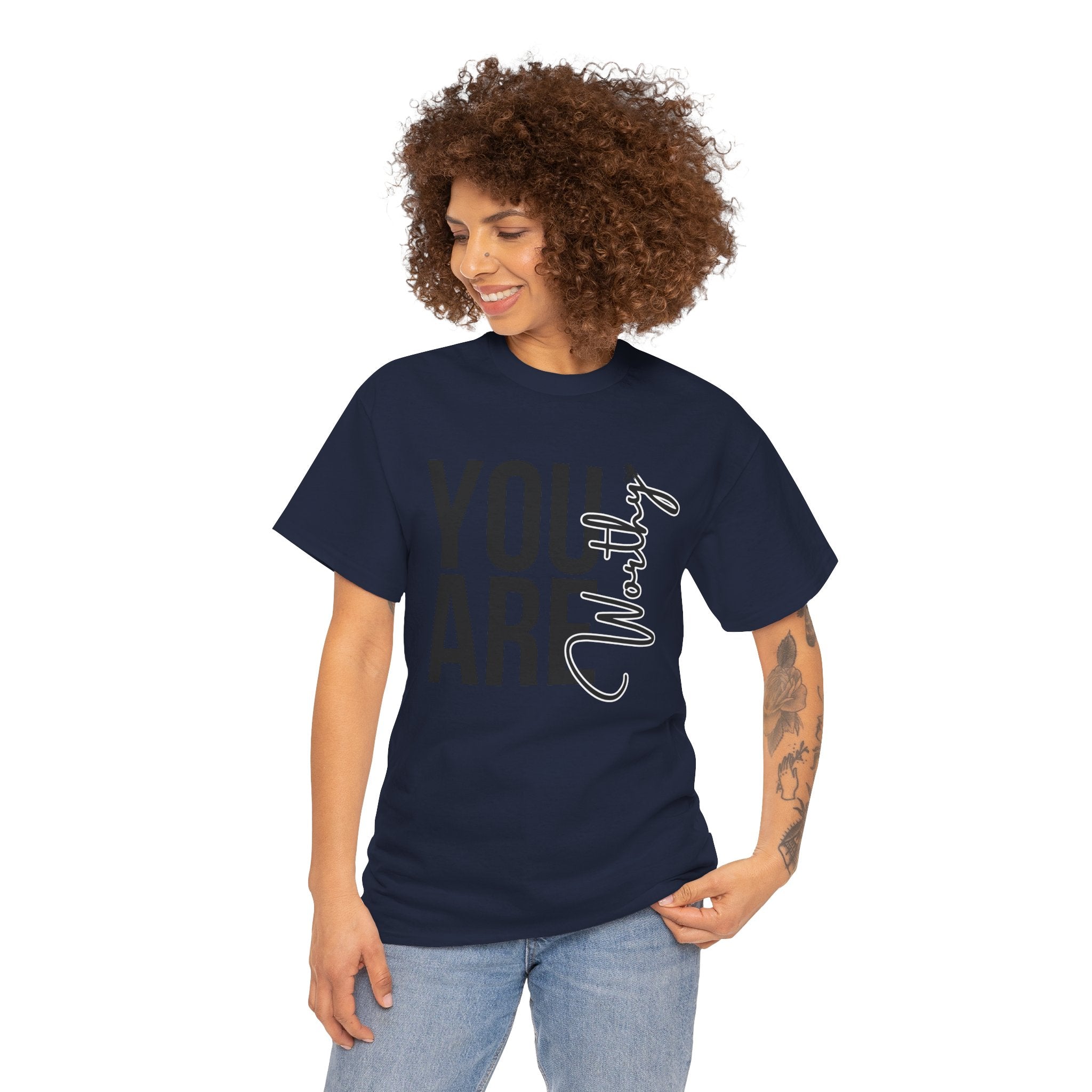 You Are Worthy Unisex Heavy Cotton Tee, Motivational Quote Shirt, Gift for Friends, Self-Love Tee, Uplifting Apparel, Positive [...]