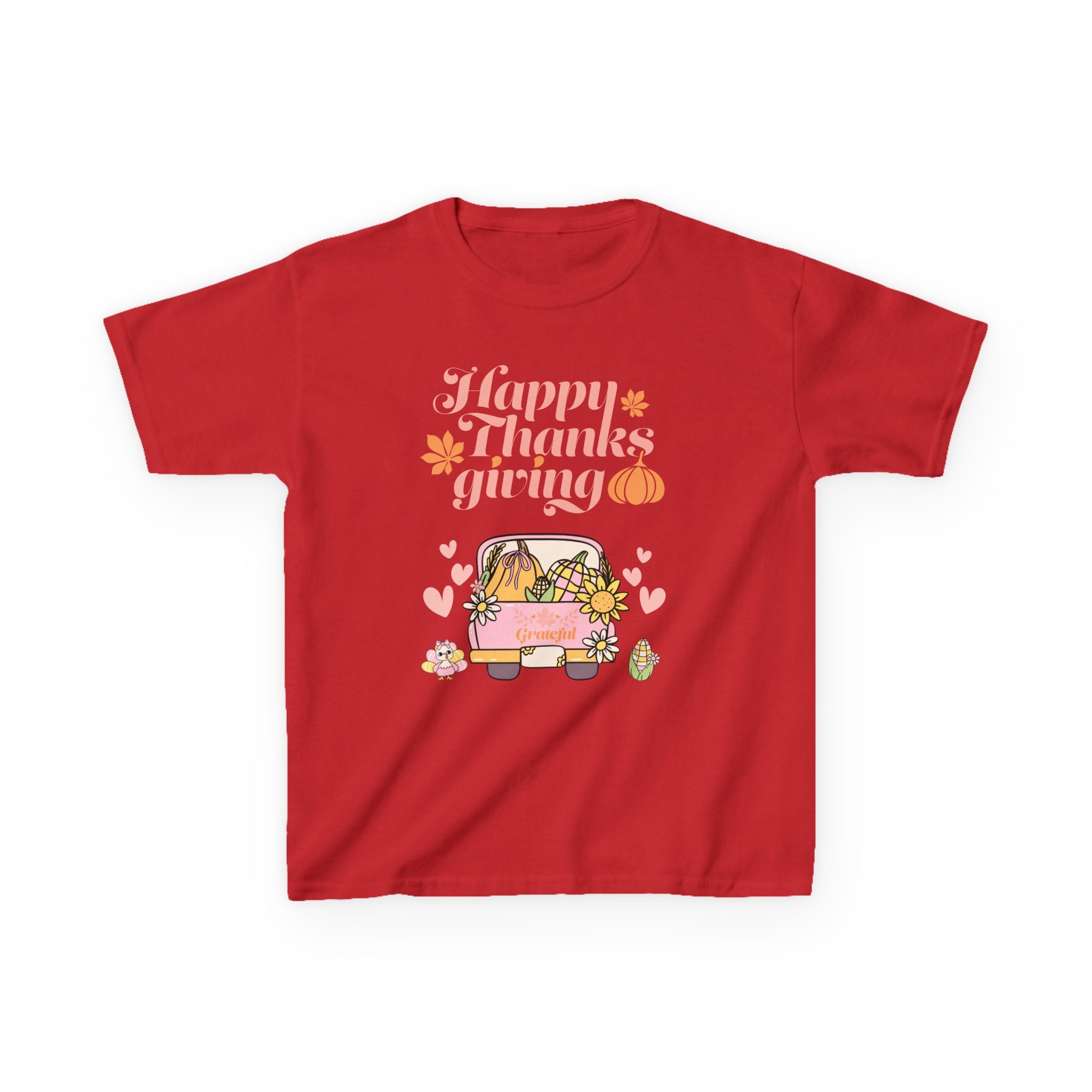 Happy Thanksgiving Kids Tee, Fall T-Shirt, Cute Pumpkin Shirt, Autumn Apparel, Kids Harvest Tee, Seasonal Kids Clothing