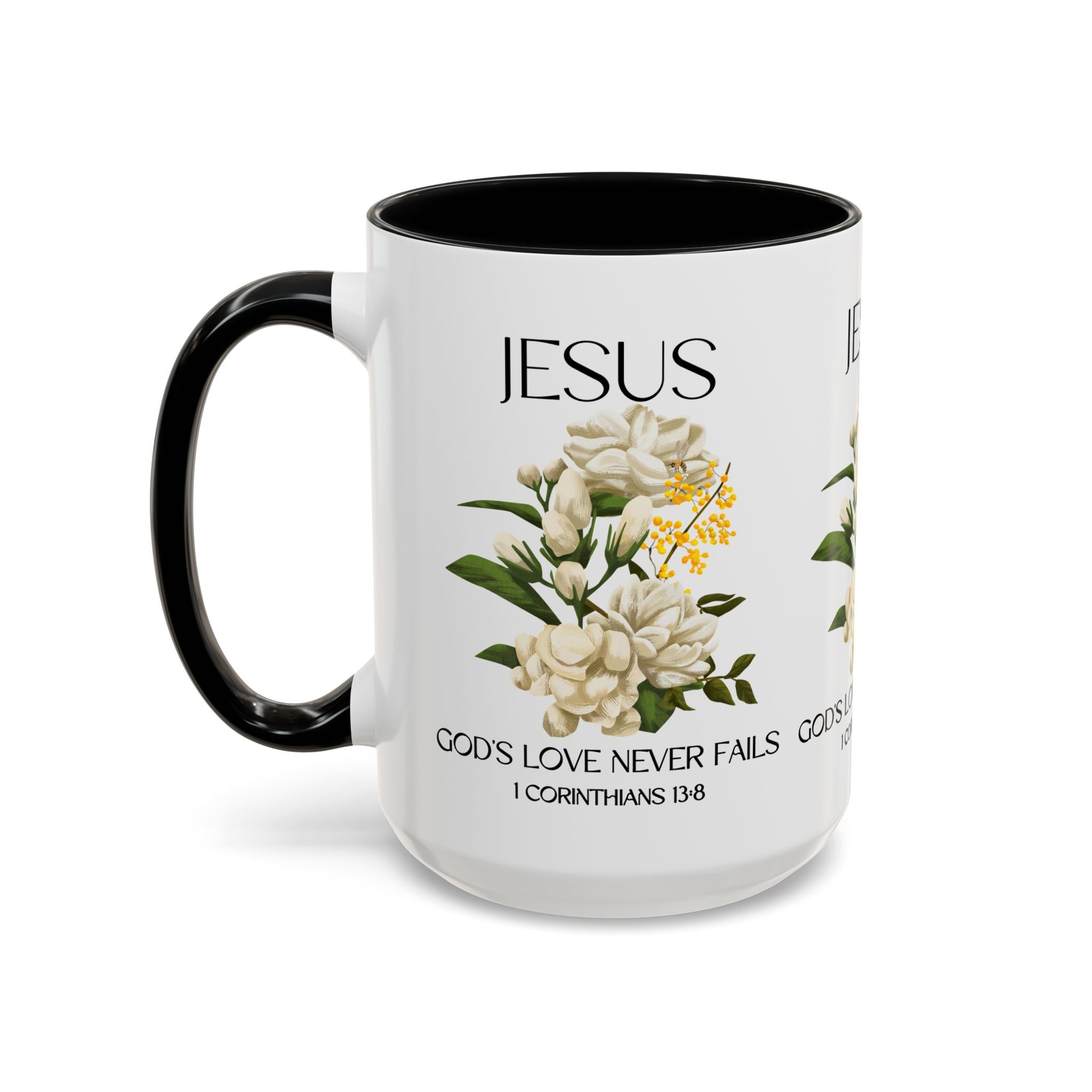 Inspirational Floral Coffee Mug 11/15 oz  - God's Love Design, Christian Gift, Home Decor, Mug for Faith, Coffee Lovers
