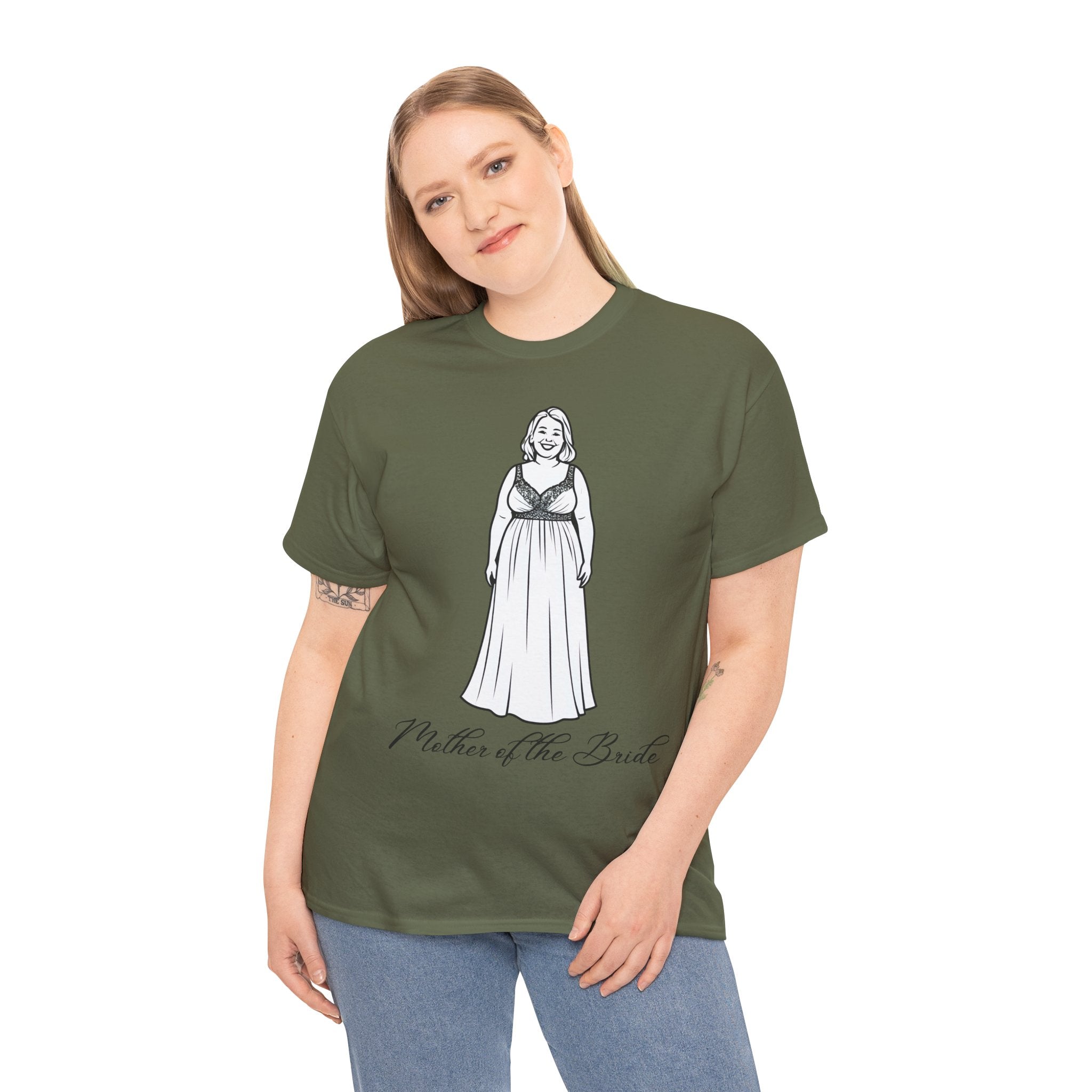 Mother of the Bride Tee, Plus Size Wedding Shirt, Unisex Cotton T-Shirt, Bridal Party Gift, Fun Wedding Day Apparel