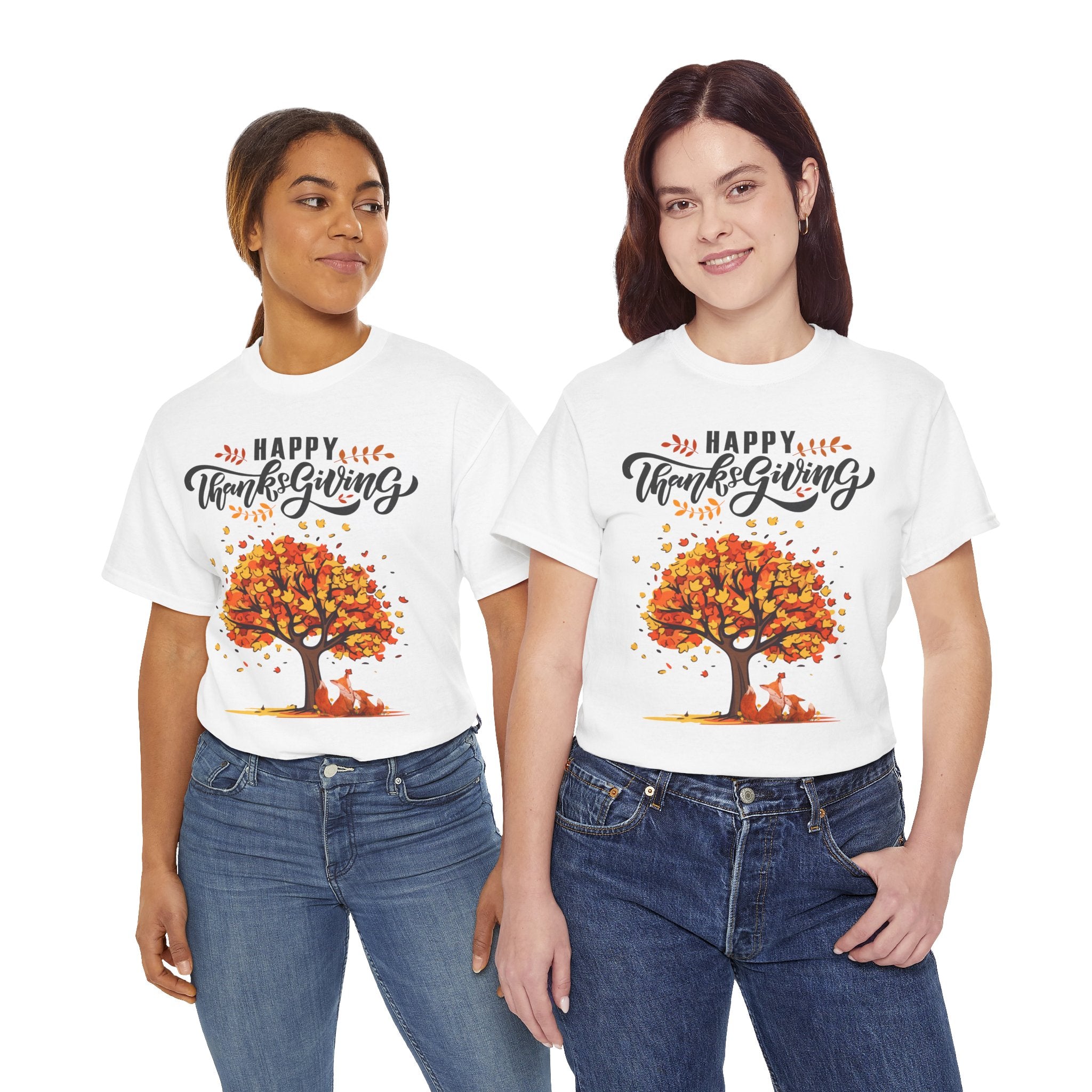 Thanksgiving Tree Tee, Fall T-Shirt, Autumn Apparel, Cozy Gift for Family, Cute Holiday Top