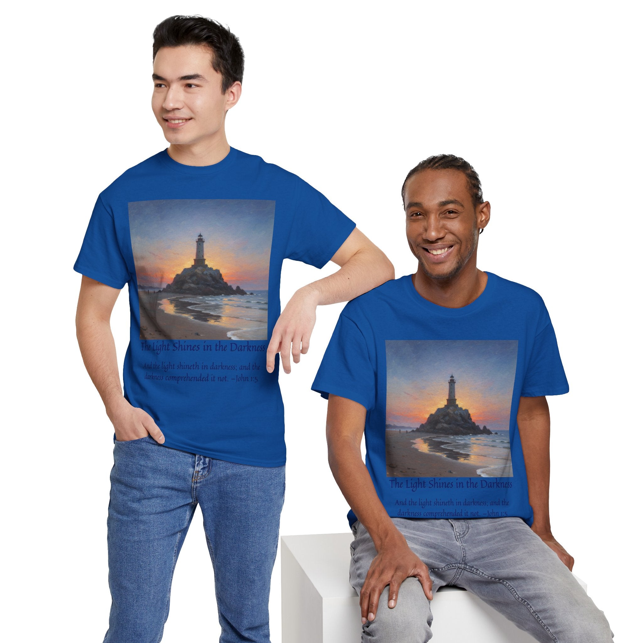 Light in Darkness Unisex Cotton Tee-inspired by Monet, Inspirational Shirt, Bible Verse Tee, Faith-Based Apparel, Perfect Gift for All Occasions