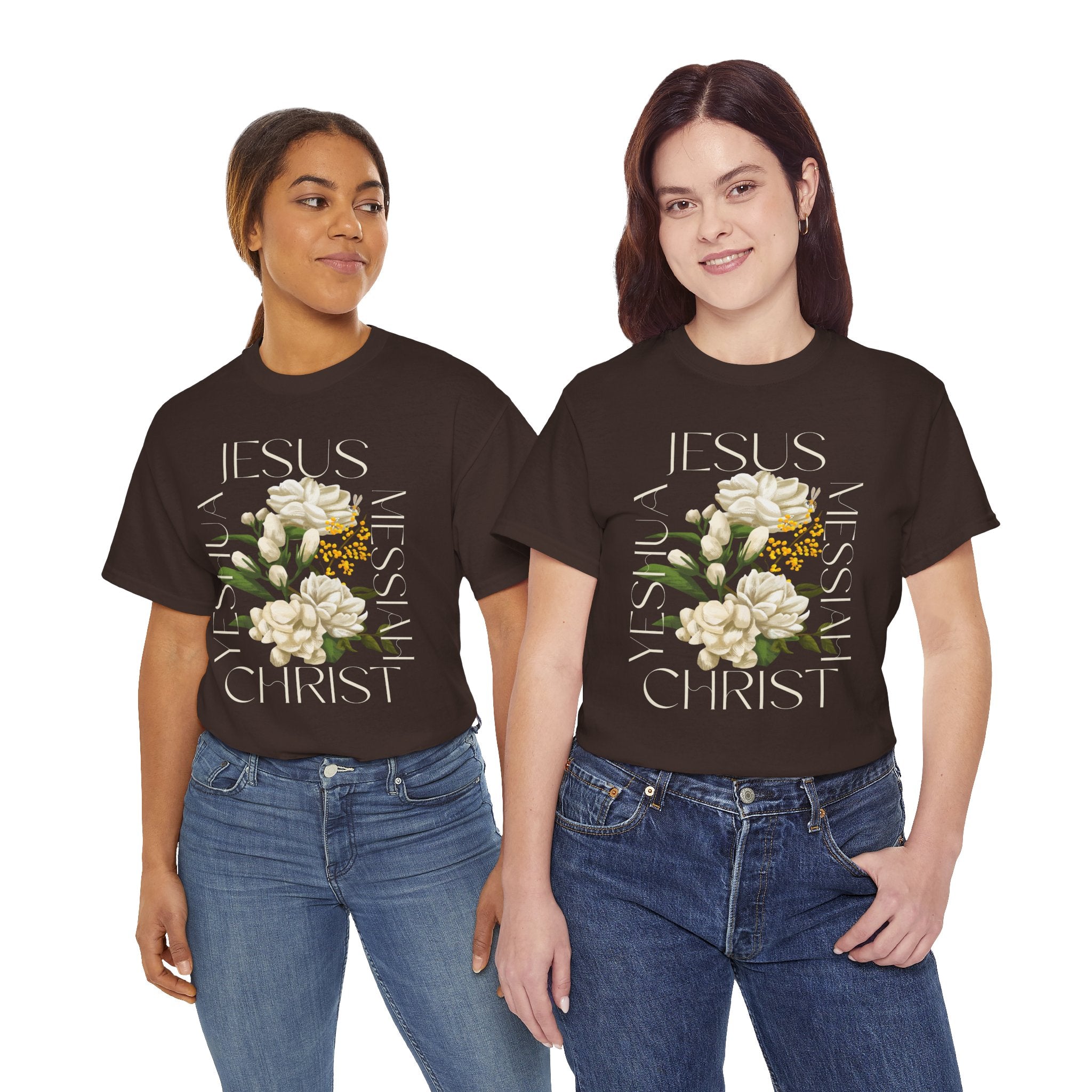 Floral Jesus Christ Tee, Spiritual T-Shirt, Inspirational Unisex Cotton Shirt, Gift for Believers, Christian Apparel