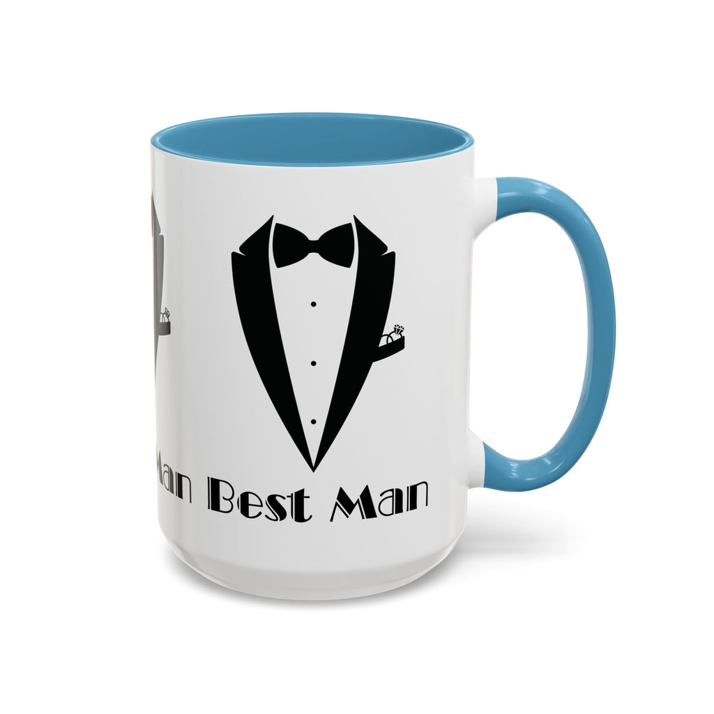 Best Man Accent Coffee Mug 11/15 oz, Groom’s Gift, Wedding Party Favor, Unique Best Man Gift, Black and White Coffee Cup